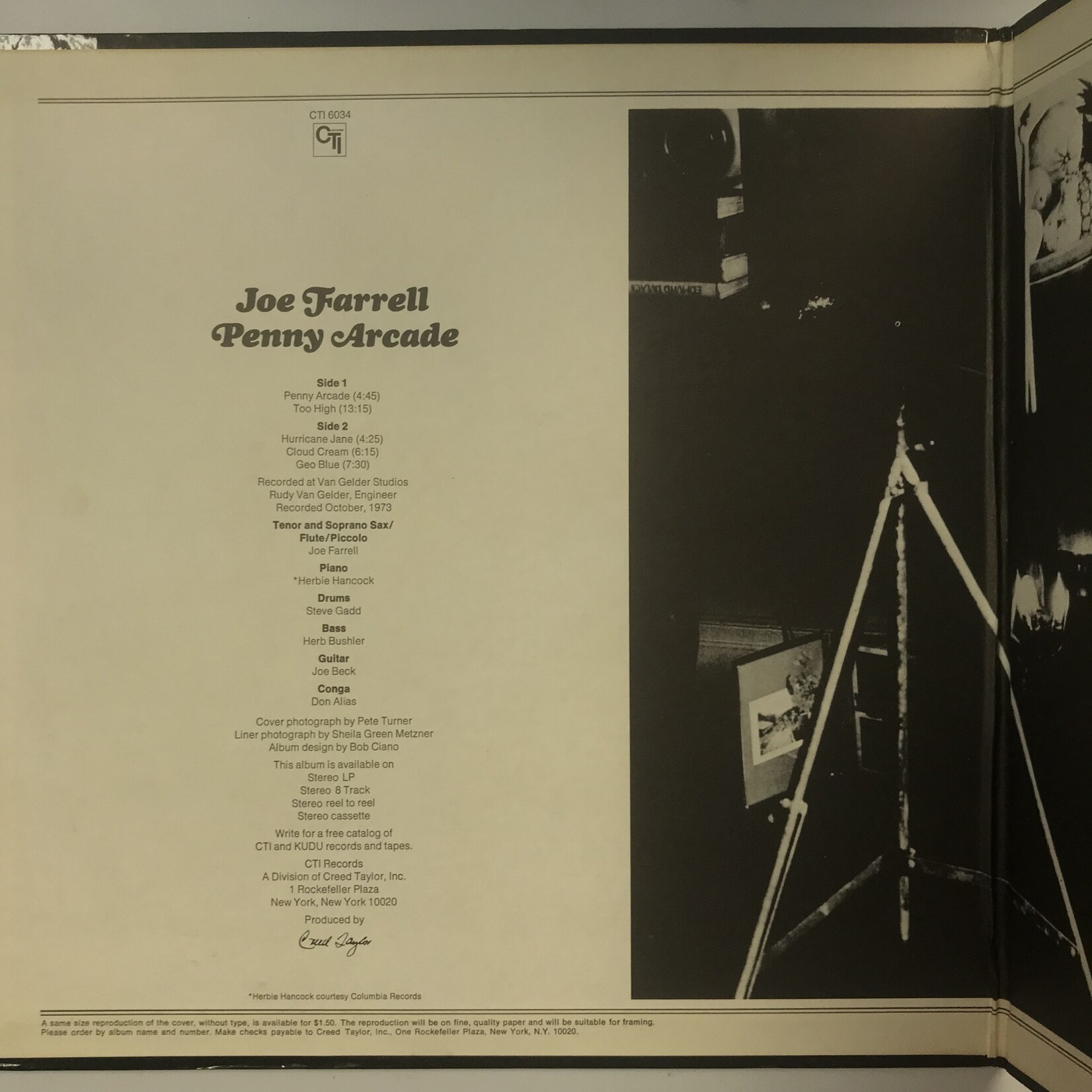 Joe Farrell - Penny Arcade - CTI 6034 - Vinyl LP (USED)
