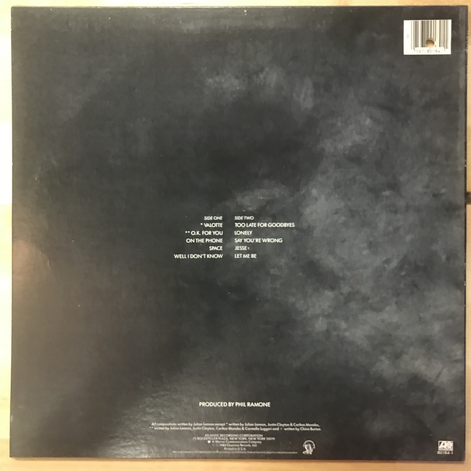 Julian Lennon - Valotte - 80184 1 - Vinyl LP (USED)