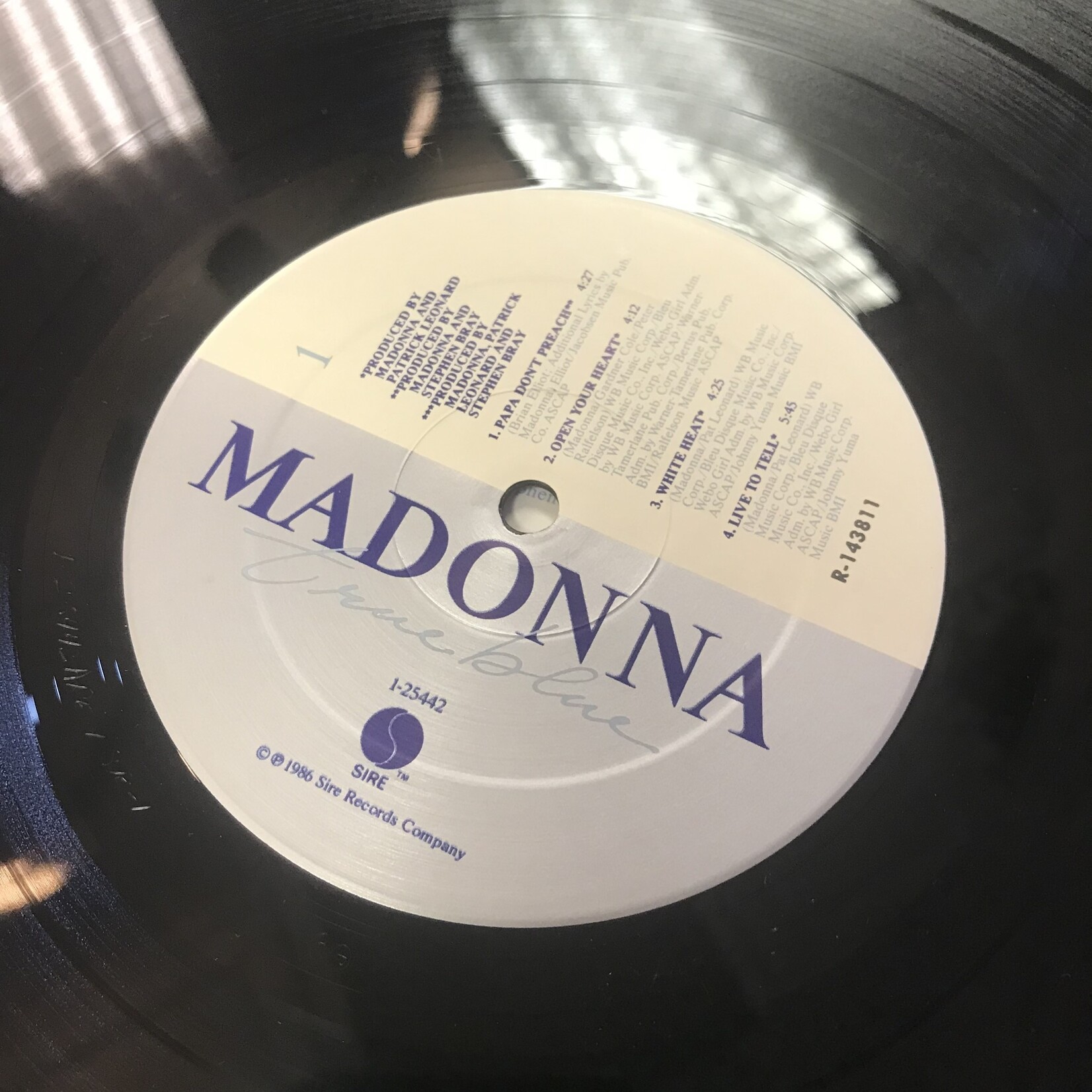 Madonna - True Blue (w/ Poster) - W1 25442 - Vinyl LP (USED)
