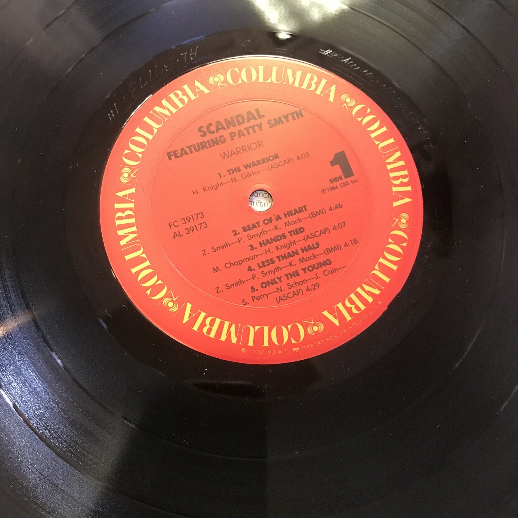 Scandal, Patty Smyth - The Warrior - FC39173 - Vinyl LP (USED - PROMO)