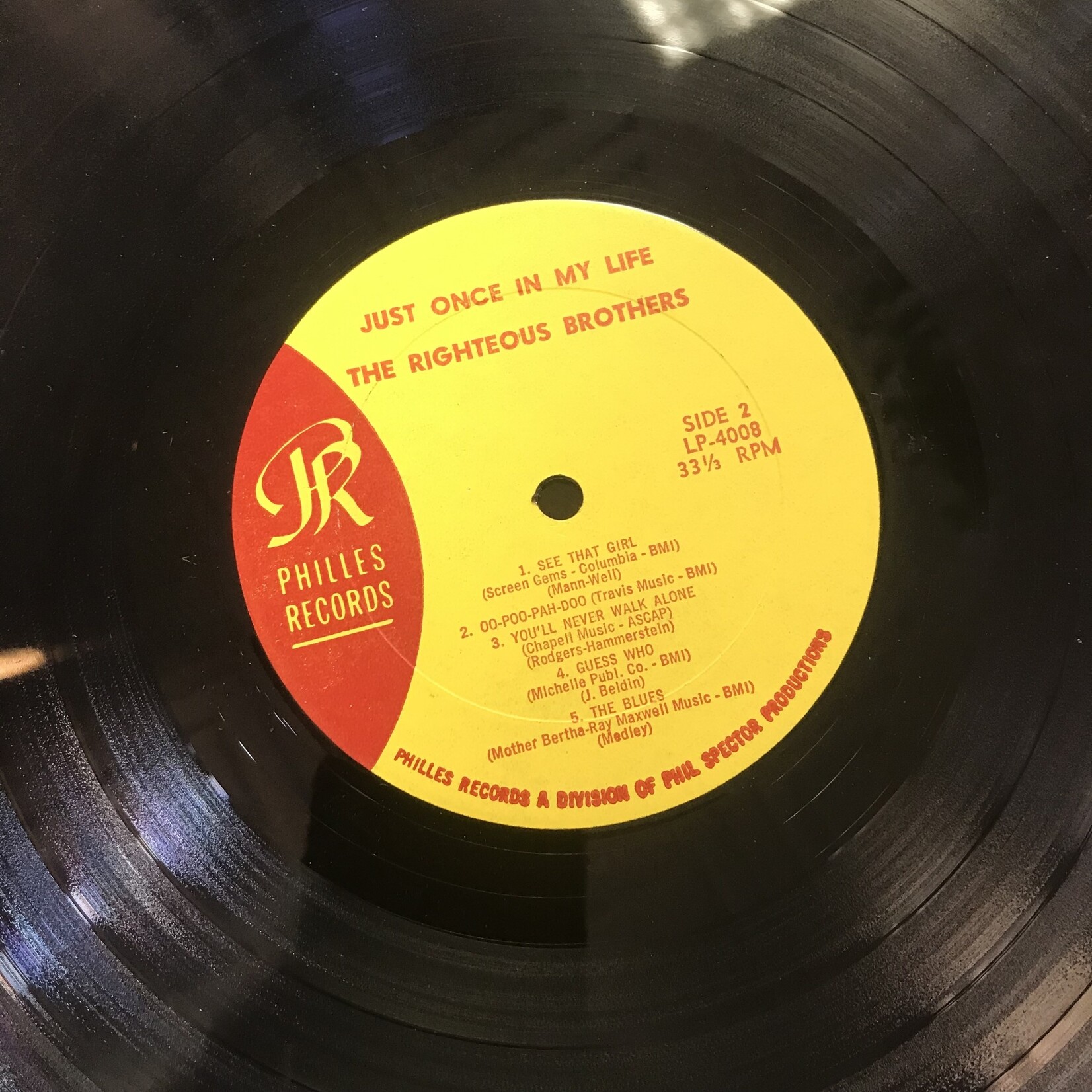 Righteous Brothers - Just Once In My Life - PHLP 4008 - Vinyl LP (USED)