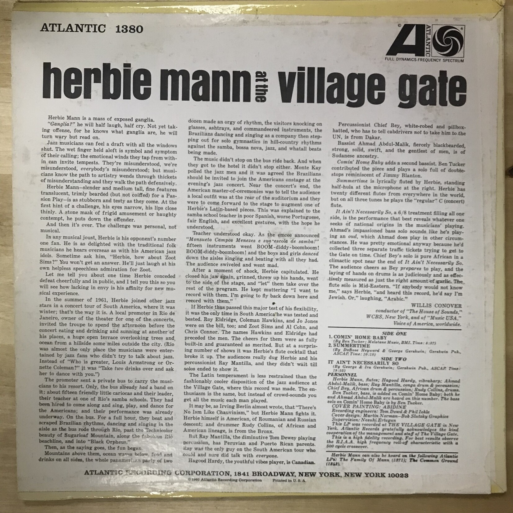 Herbie Mann - At The Village Gate - 1380 - Vinyl LP (1966 RE)