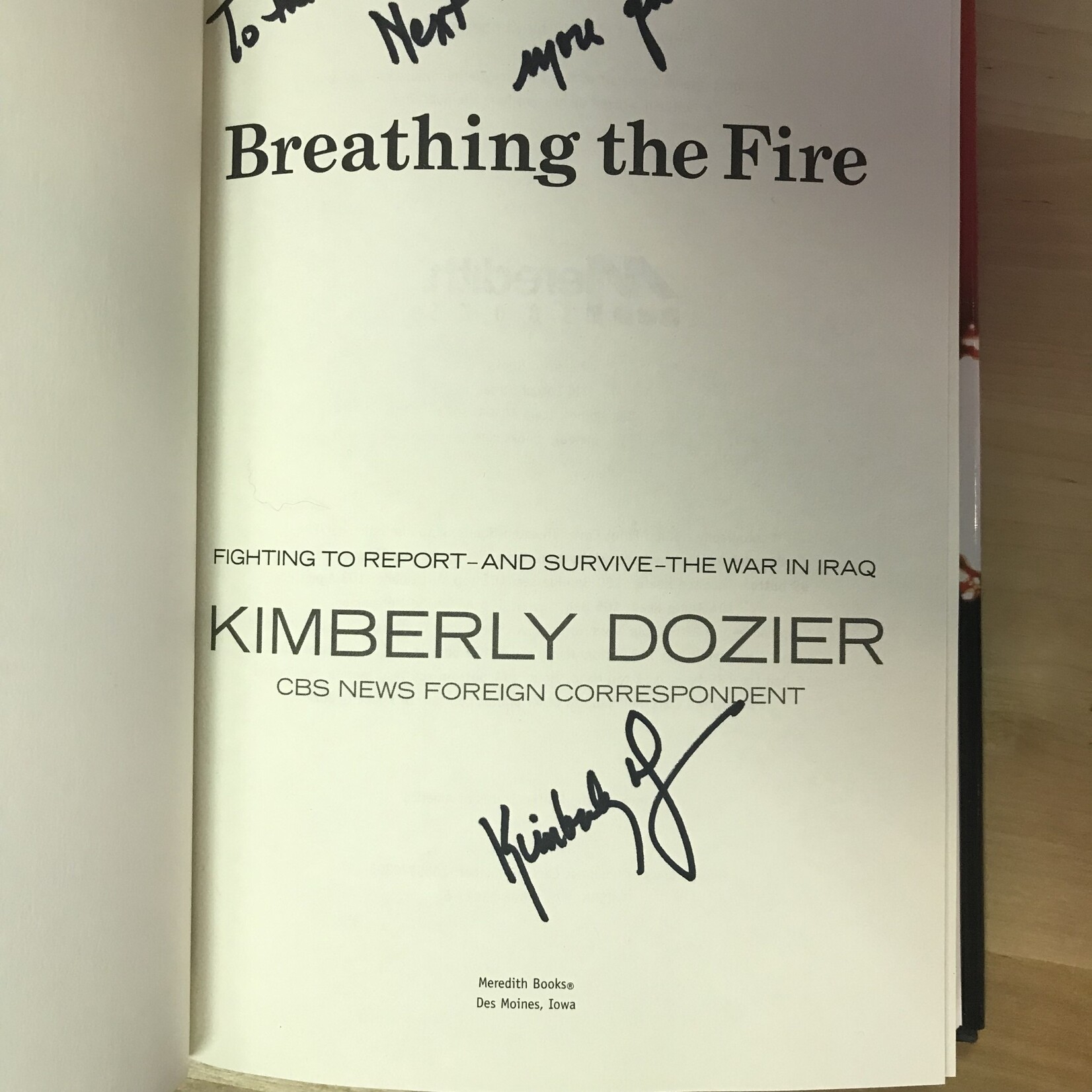 Kimberly Dozier - Breathing The Fire - Hardback (FE - SIGNED)