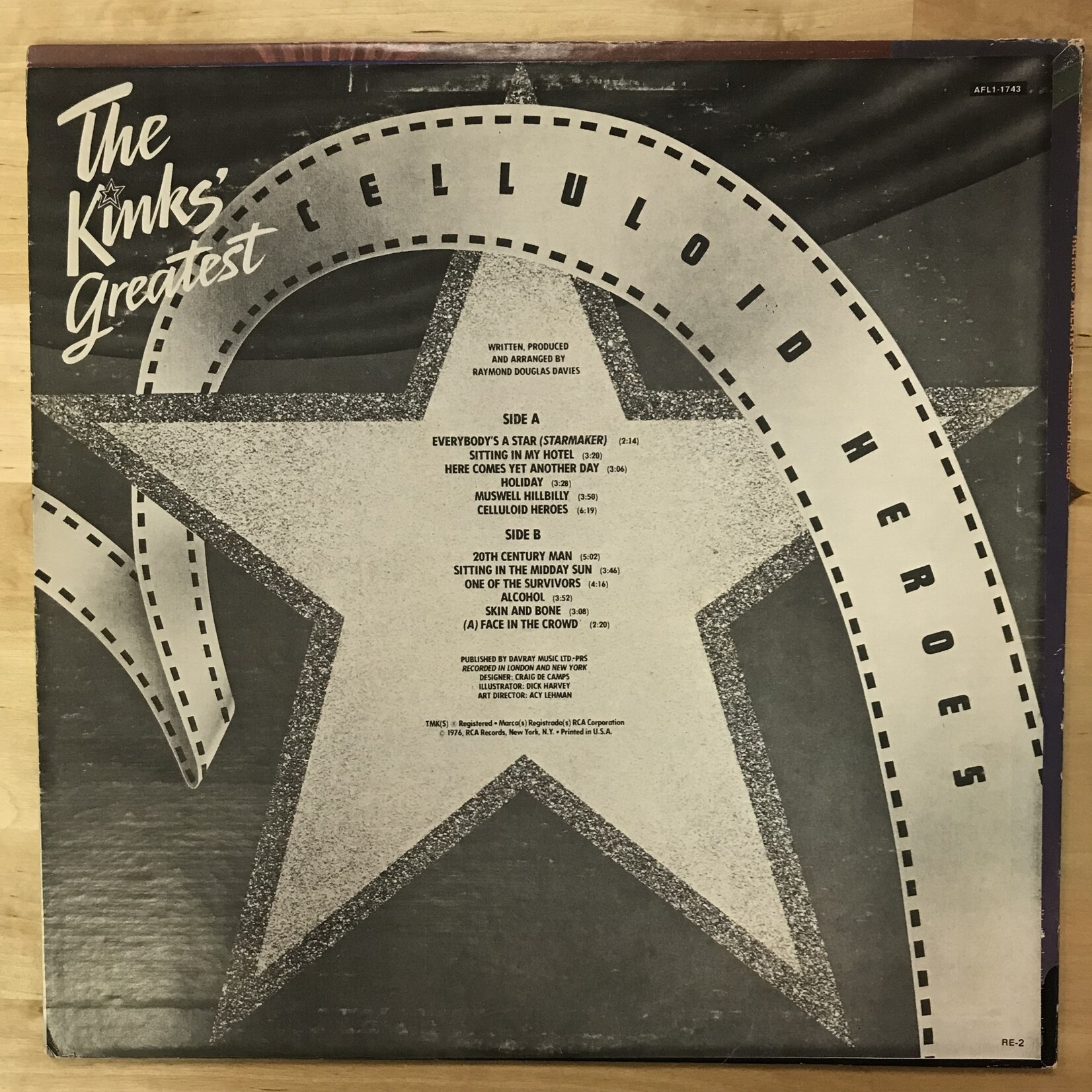 Kinks - The Kinks’ Greatest: Celluloid Heroes - AFL1 1743 - Vinyl LP (USED)