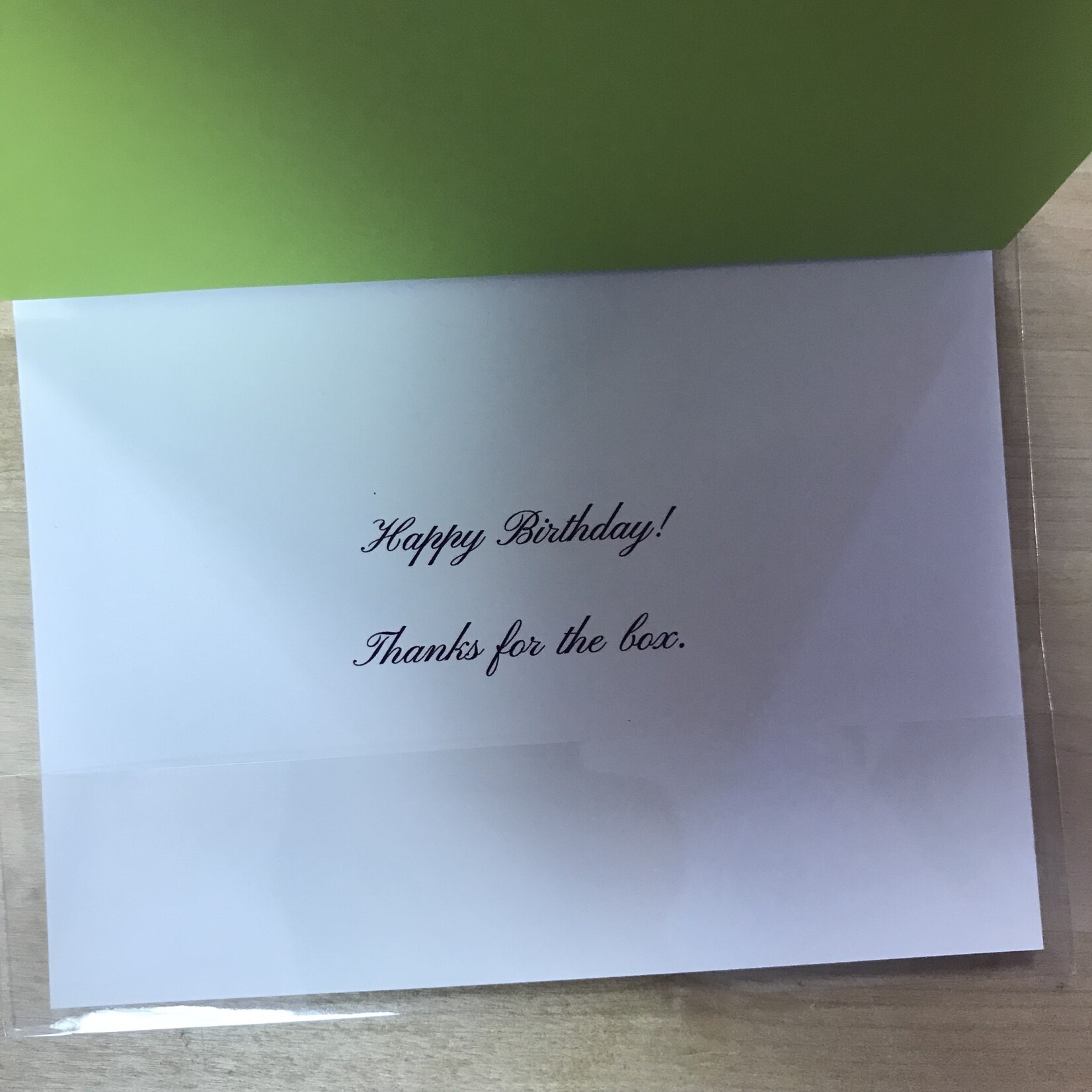 Thanks For The Box - Greeting Card (NEW)
