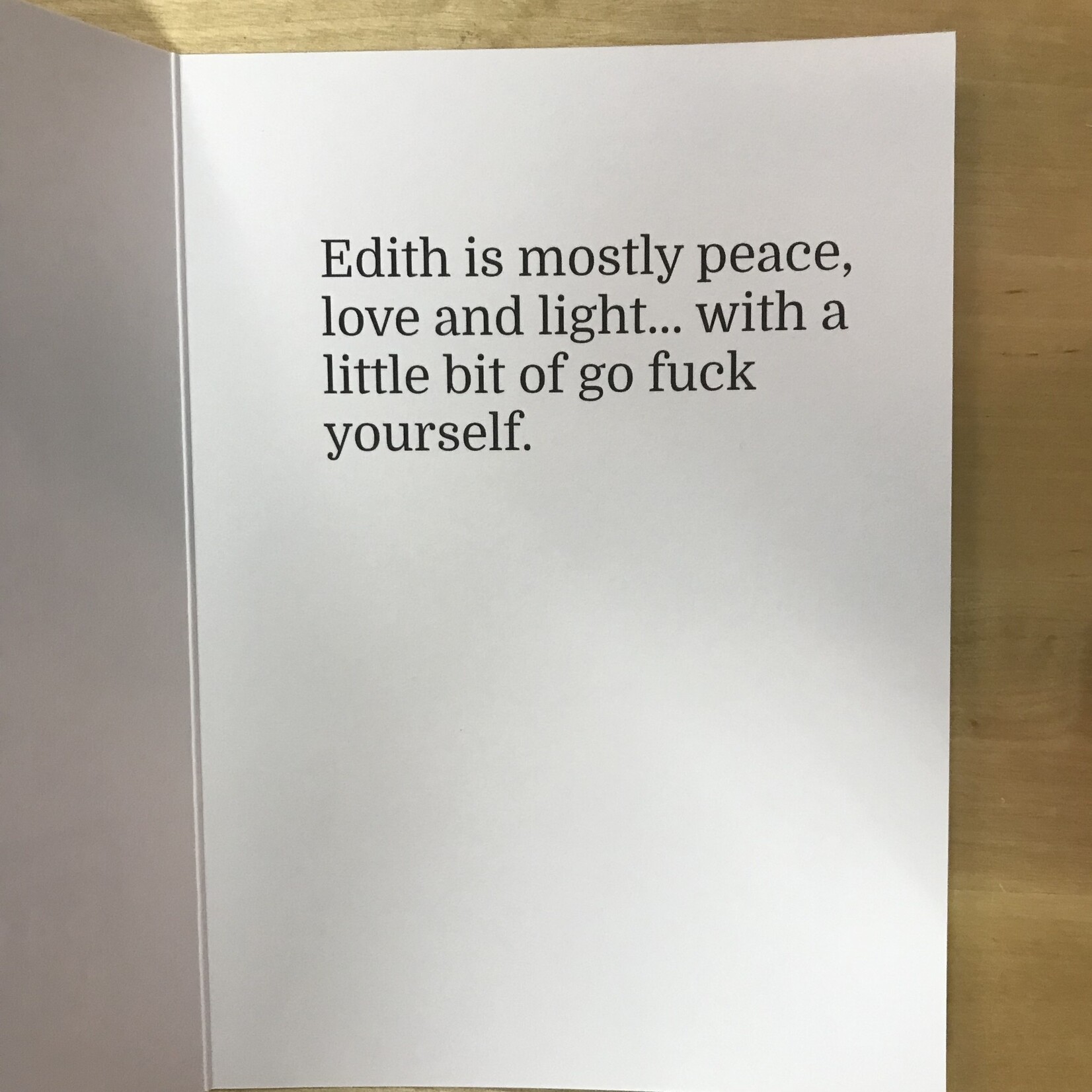 Big House Edith Is Mostly Peace - Greeting Card (NEW)