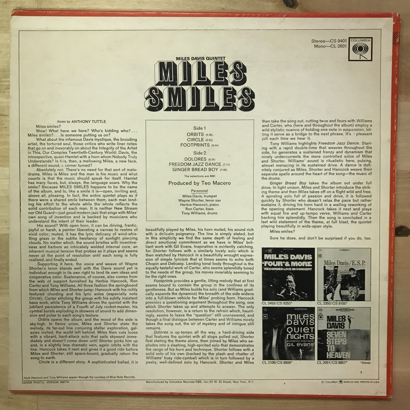 Miles Davis - Miles Smiles - CS9401 - Vinyl LP (USED)