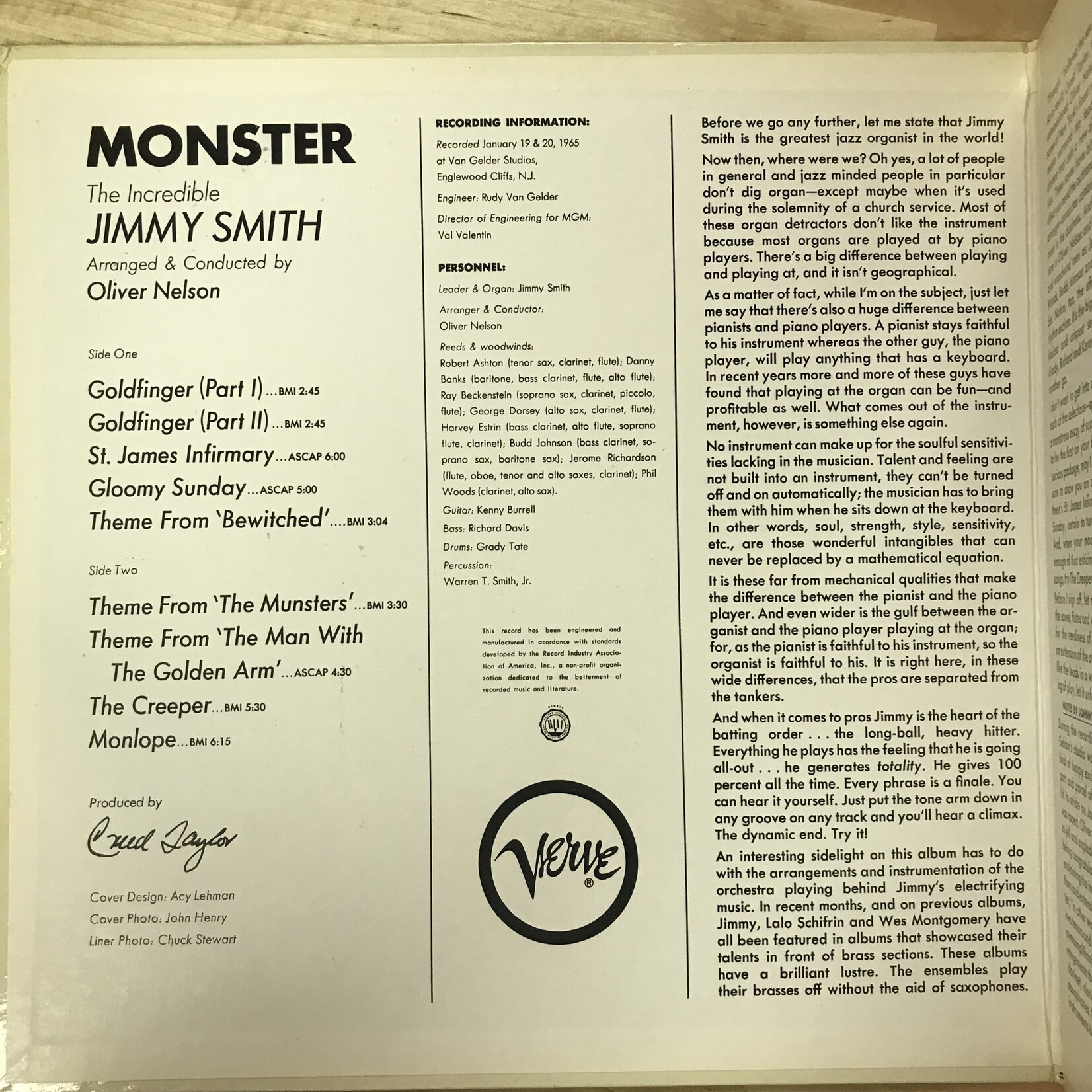 Jimmy Smith - Monster - V6 8618 - Vinyl LP (USED)