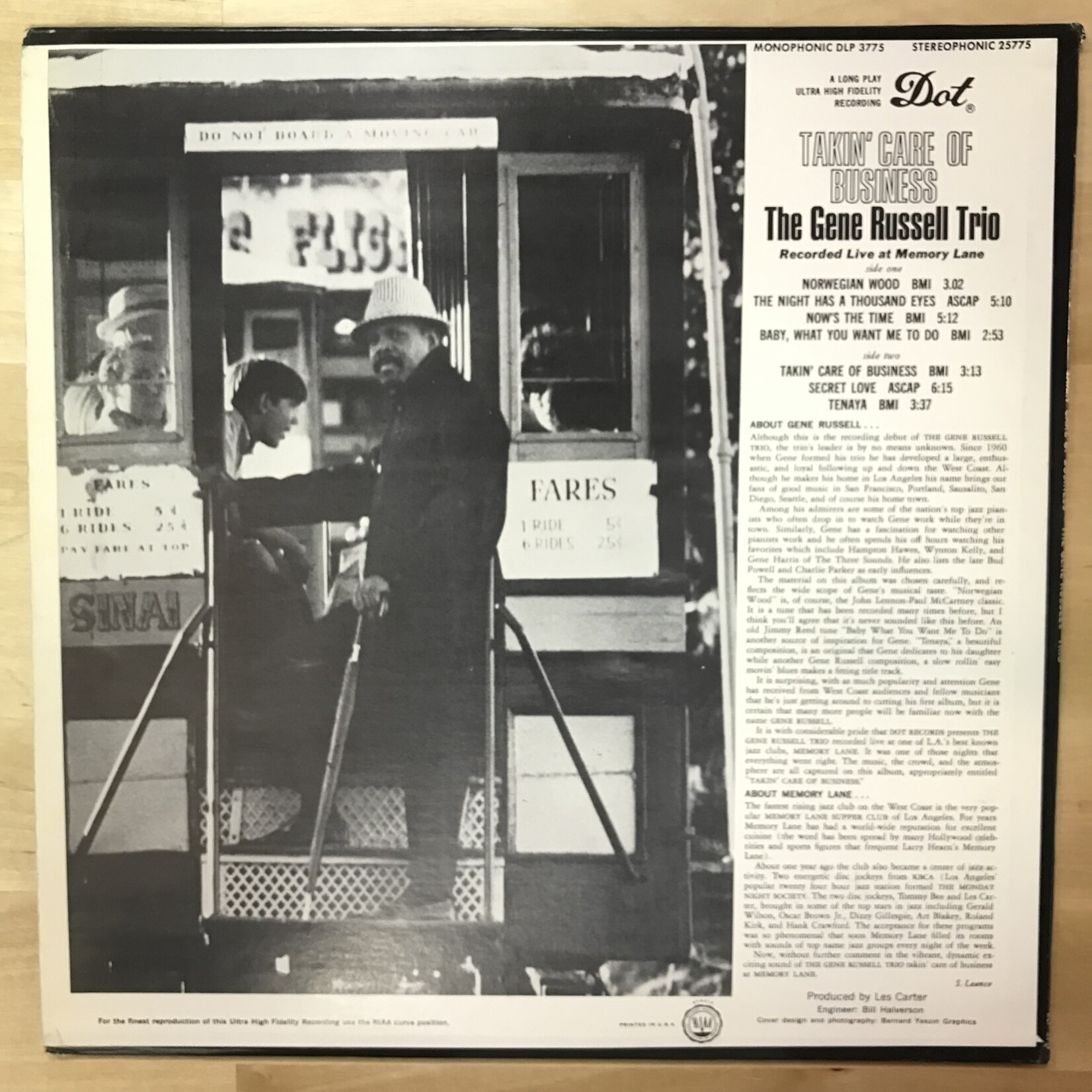 Gene Russell Trio - Takin’ Care Of Business - DLP 3775 - Vinyl LP (USED)