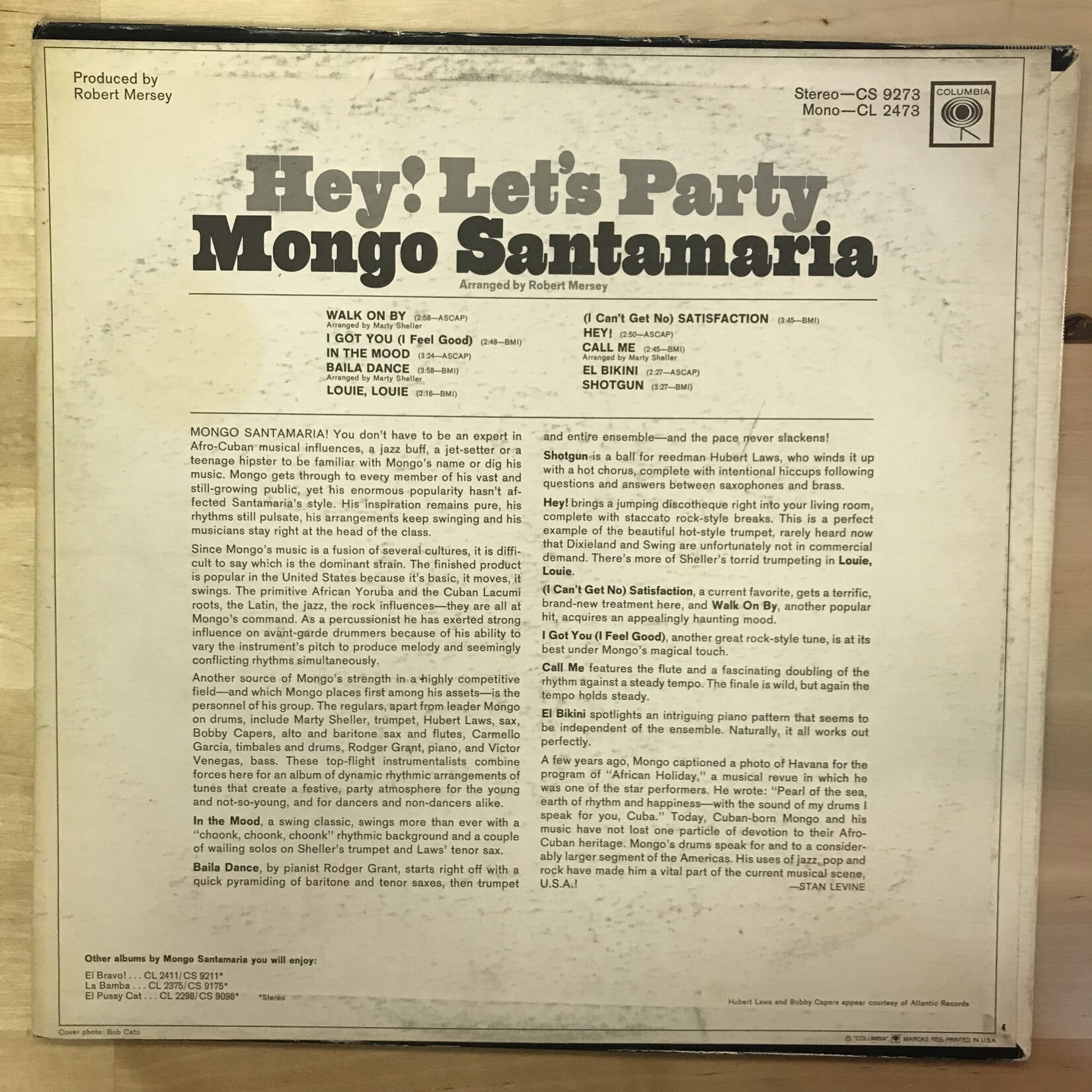 Mongo Santamaria - Hey! Let’s Party - CS9273 - Vinyl LP (USED)