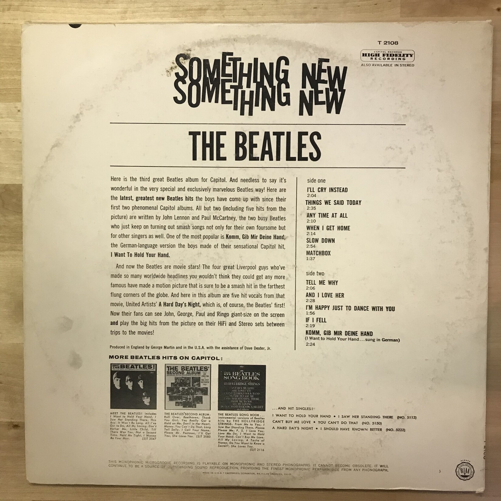Beatles - Something New - T 2108 - Vinyl LP (USED)