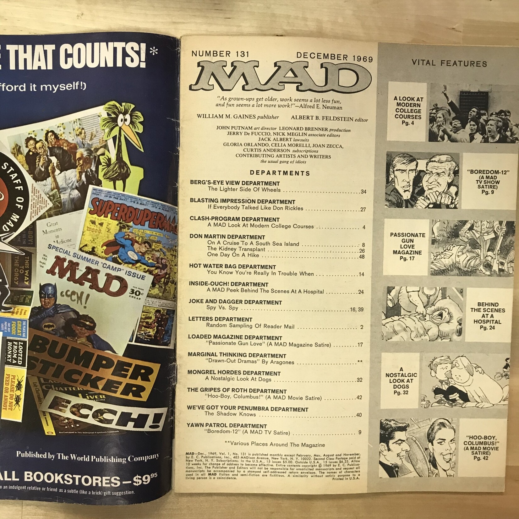 MAD Magazine - #131 December 1969 (Back To College/Ronald Reagan Advertisement) - Magazine