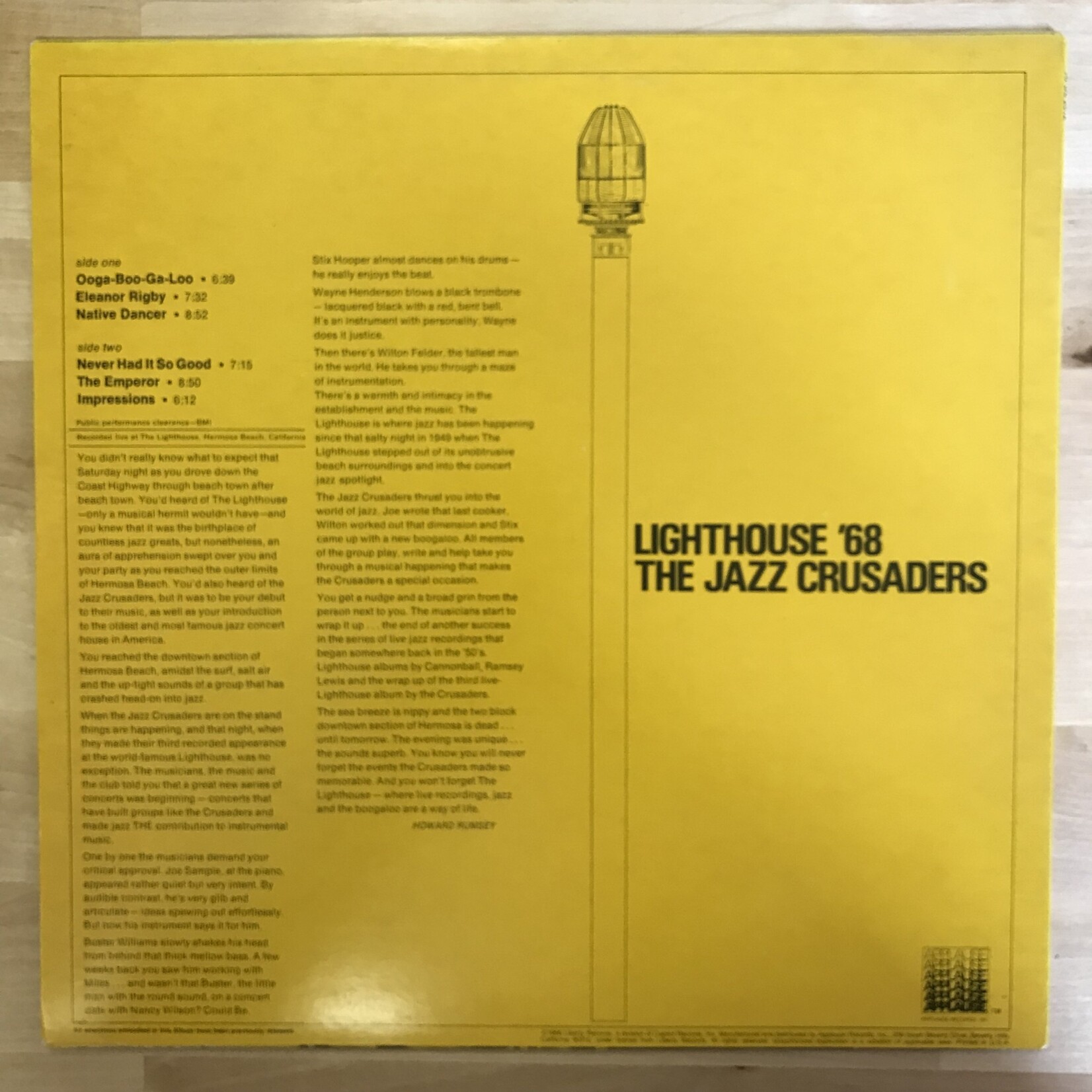 Jazz Crusaders - Lighthouse ‘68 - APBL2312 - Vinyl LP (USED)