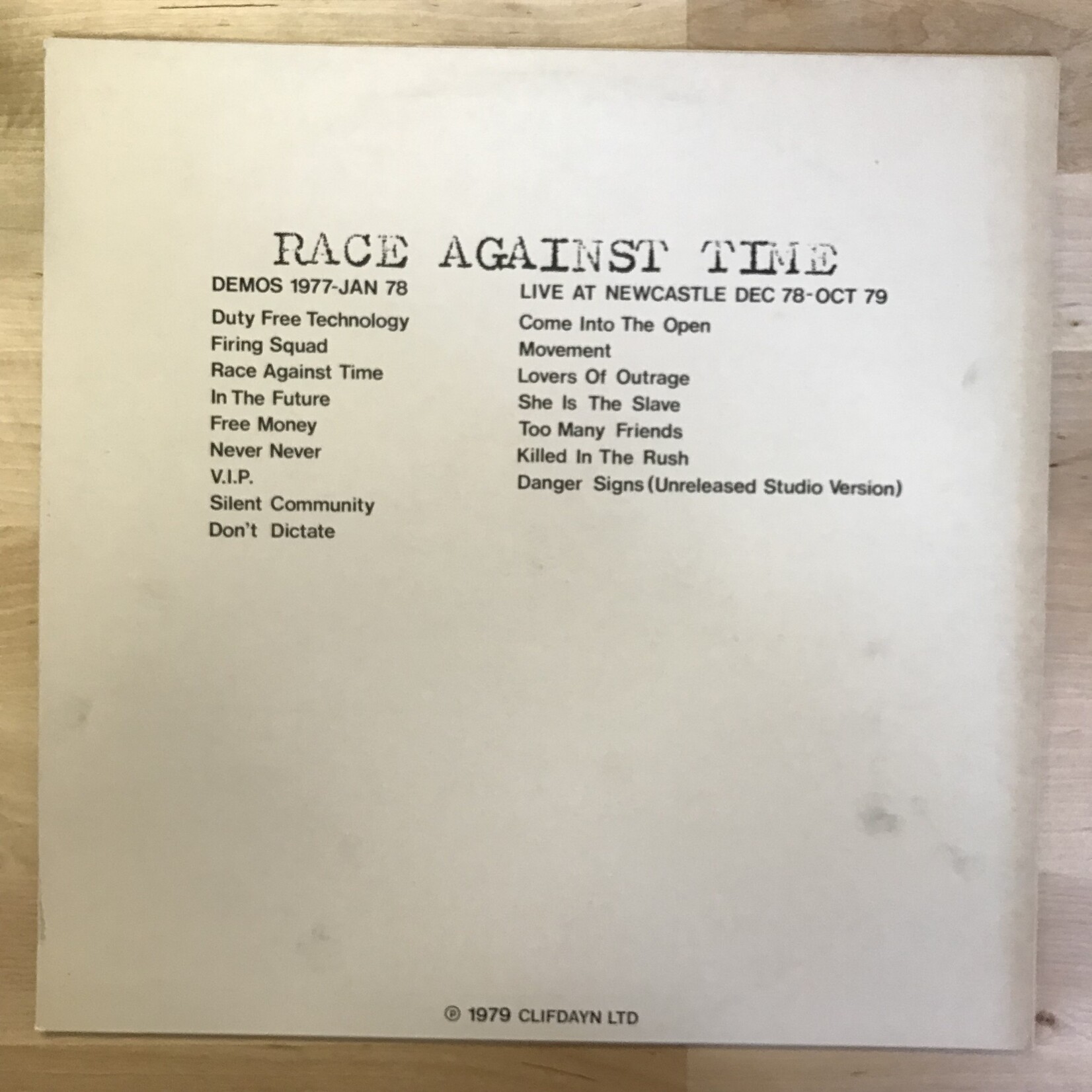 Penetration - Race Against Time - PEN1 - Vinyl LP (USED)