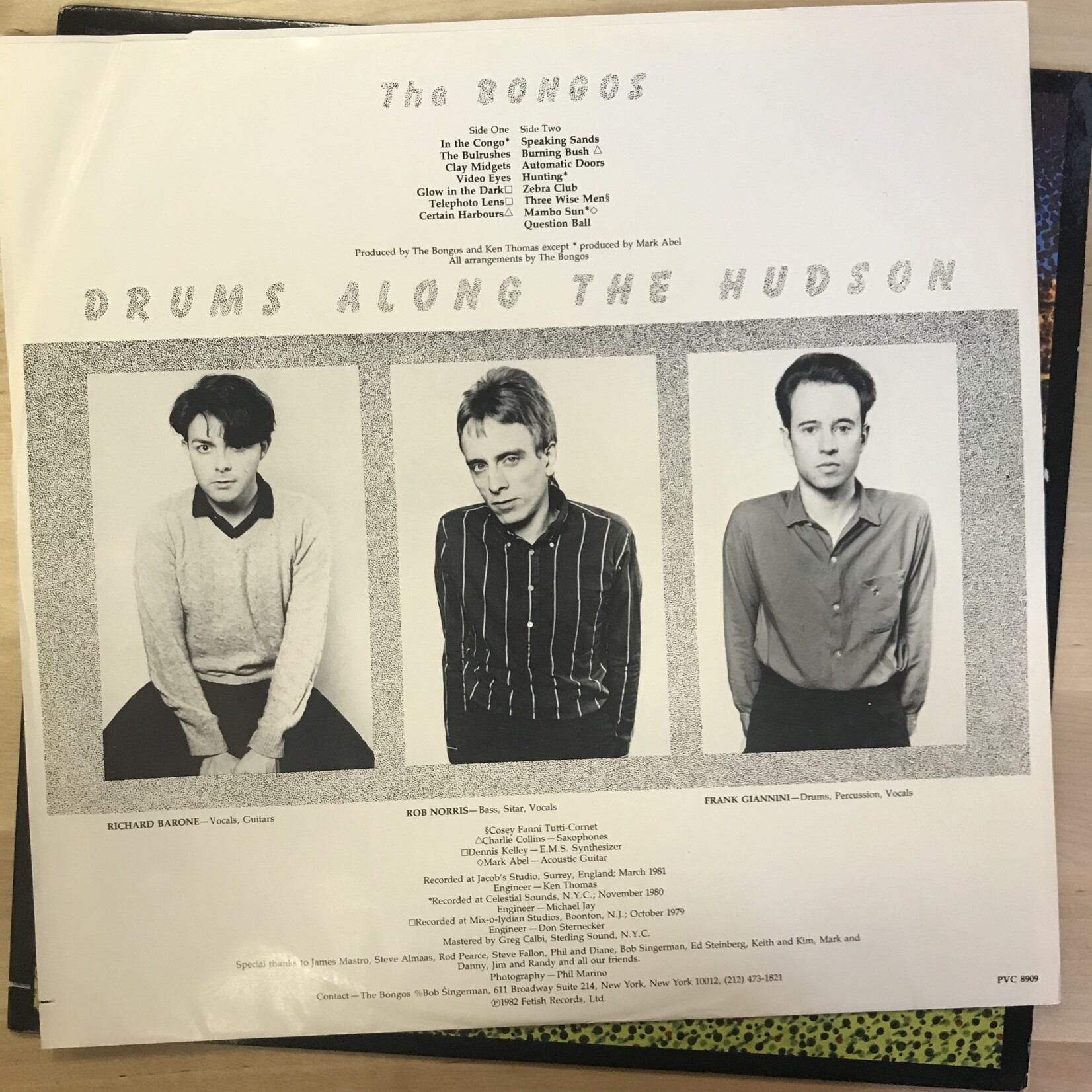 Bongos - Drums Along The Hudson - PVC809 - Vinyl LP (USED)