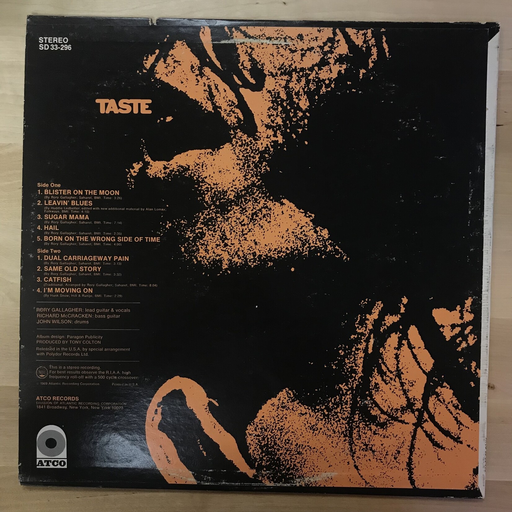 Taste (Featuring Rory Gallagher) - Taste - SD 33 926 - Vinyl LP (USED)