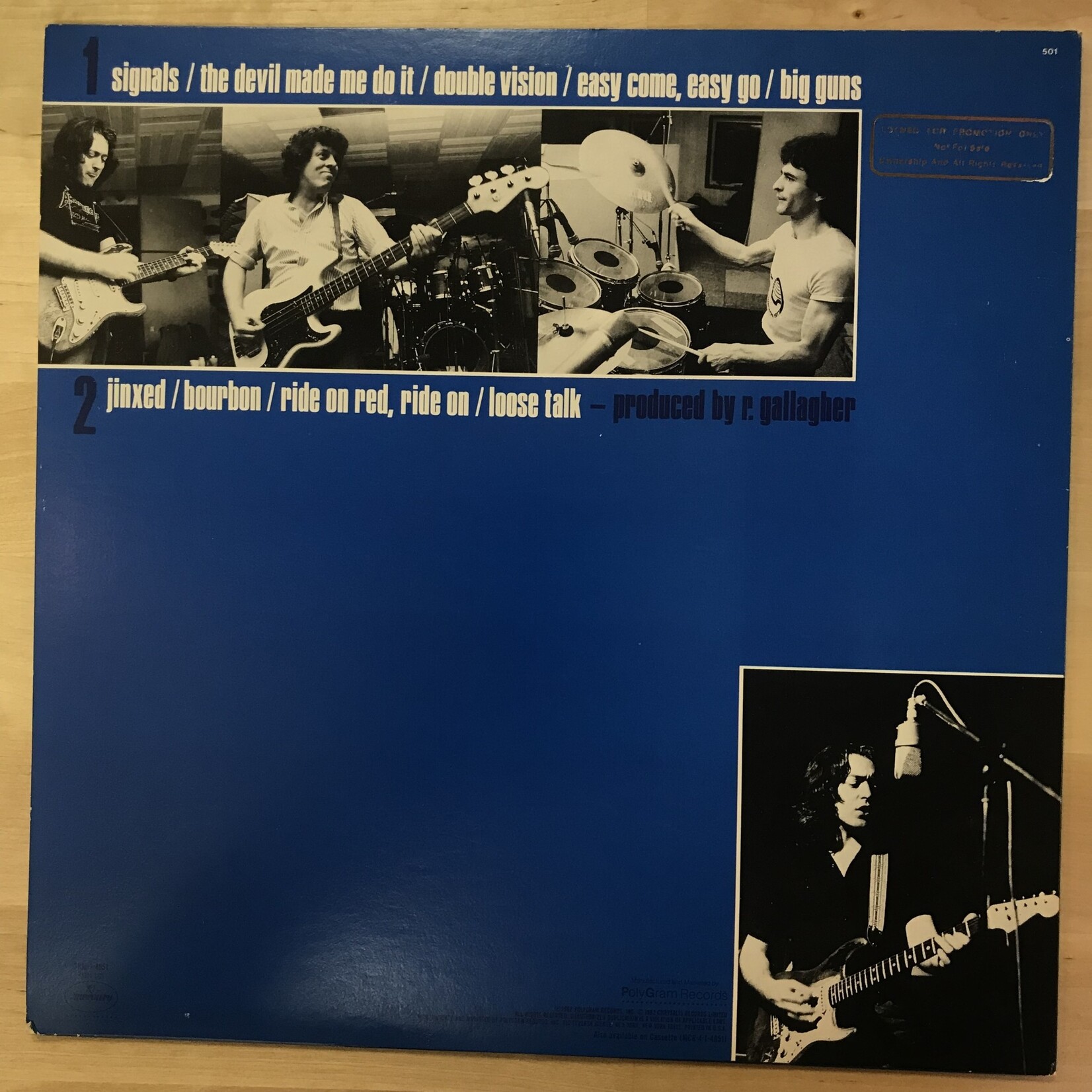 Rory Gallagher - Jinx (PROMO) - SRM 1 4051 - Vinyl LP w/ Photo & Bio (USED)