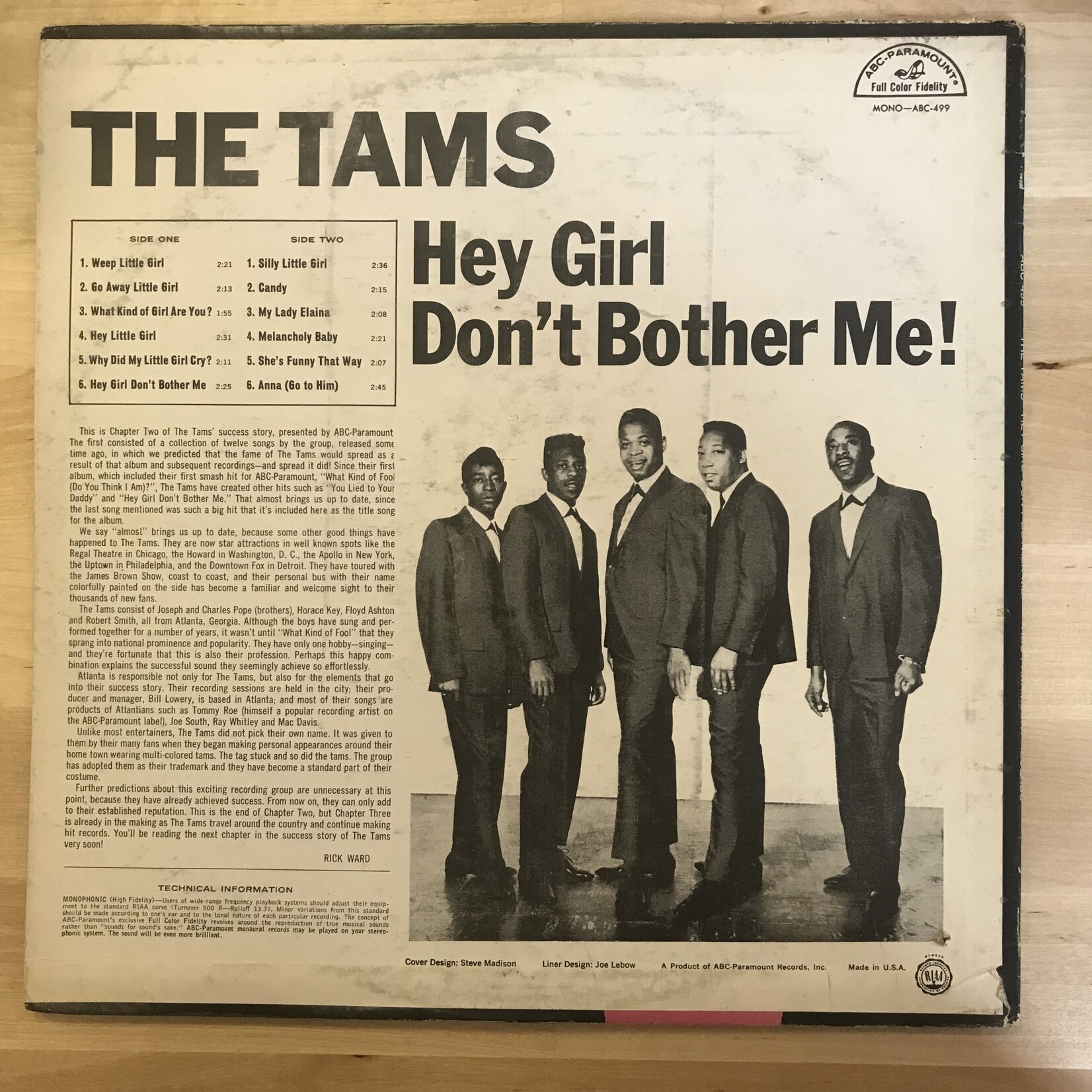 Tams - Hey Girl Don’t Bother Me - ABC499 - Vinyl LP (USED)