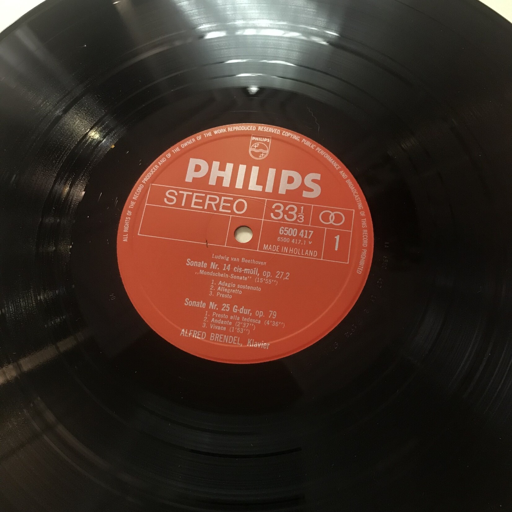 Alfred Brendel - Beethoven: “Moonlight” Sonata - 6500 417 - Vinyl LP (USED - NETHERLANDS)