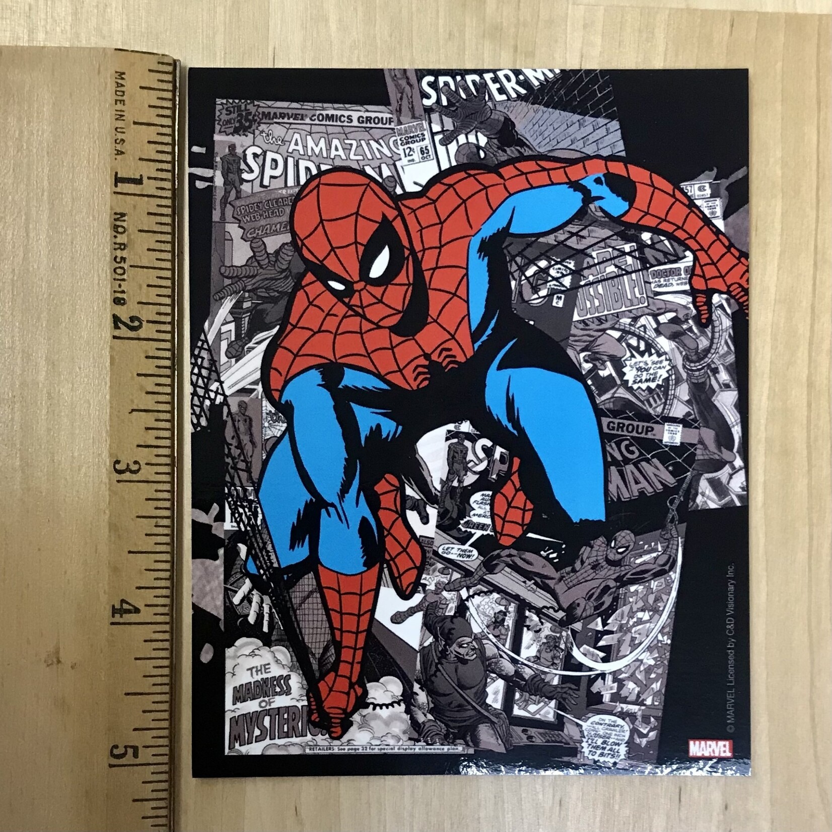 Spider-Man - Swinging On Comic Background - Sticker (NEW)