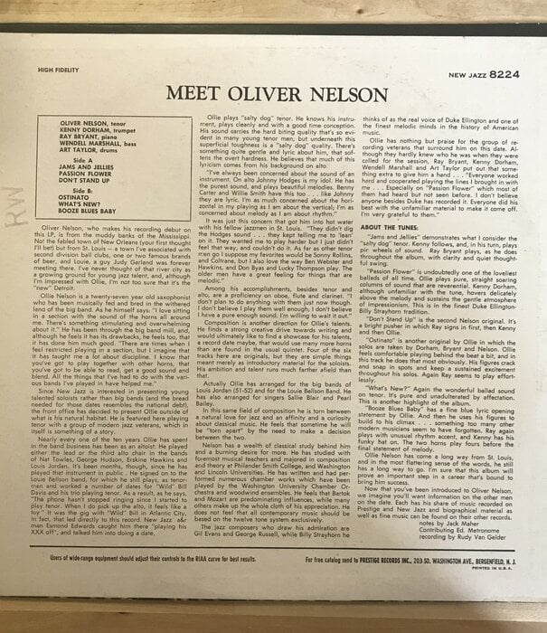 Oliver Nelson - Meet Oliver Nelson - NJLP8224 - Vinyl LP (USED)