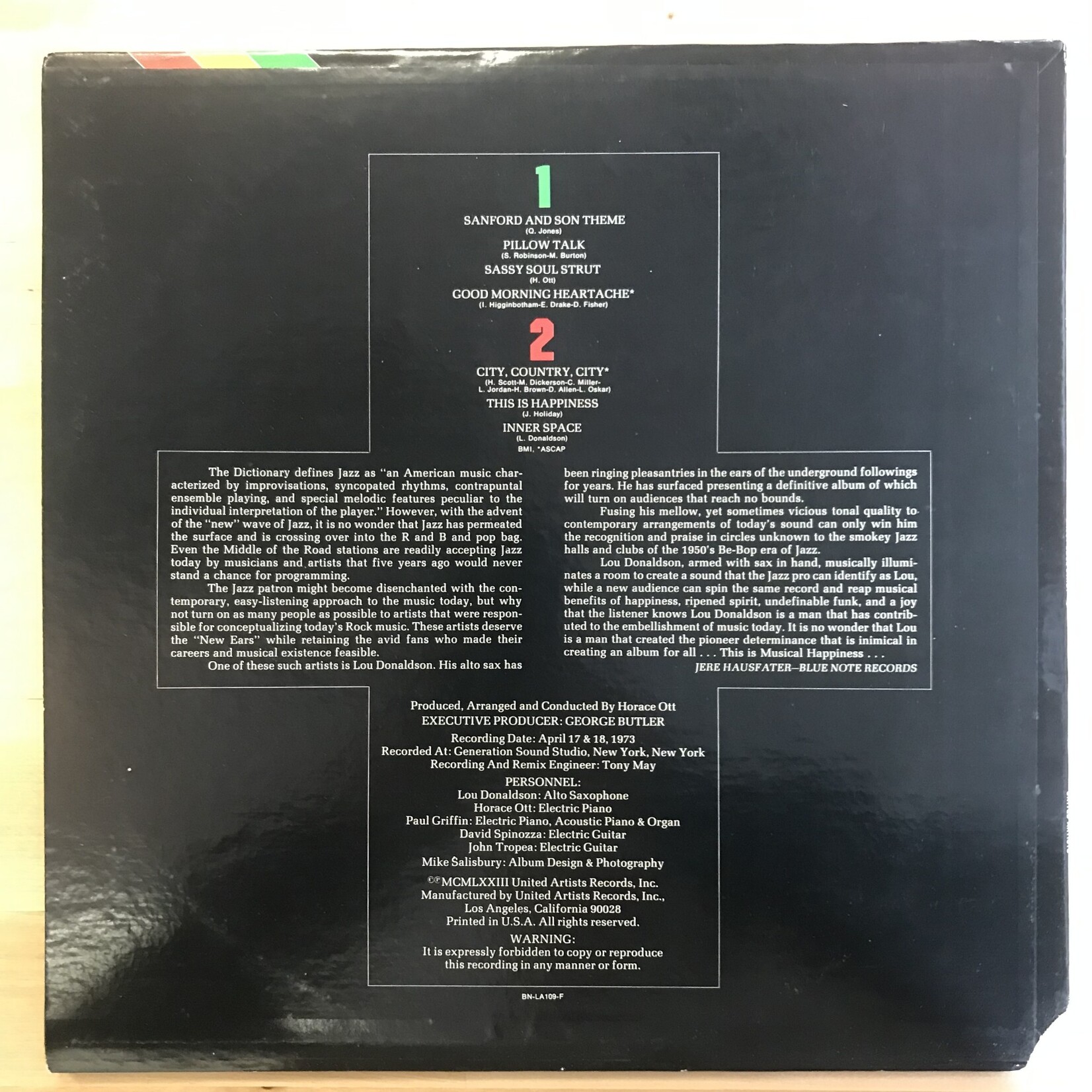 Lou Donaldson - Sassy Soul Strut - BN LA109F - Vinyl LP (USED)