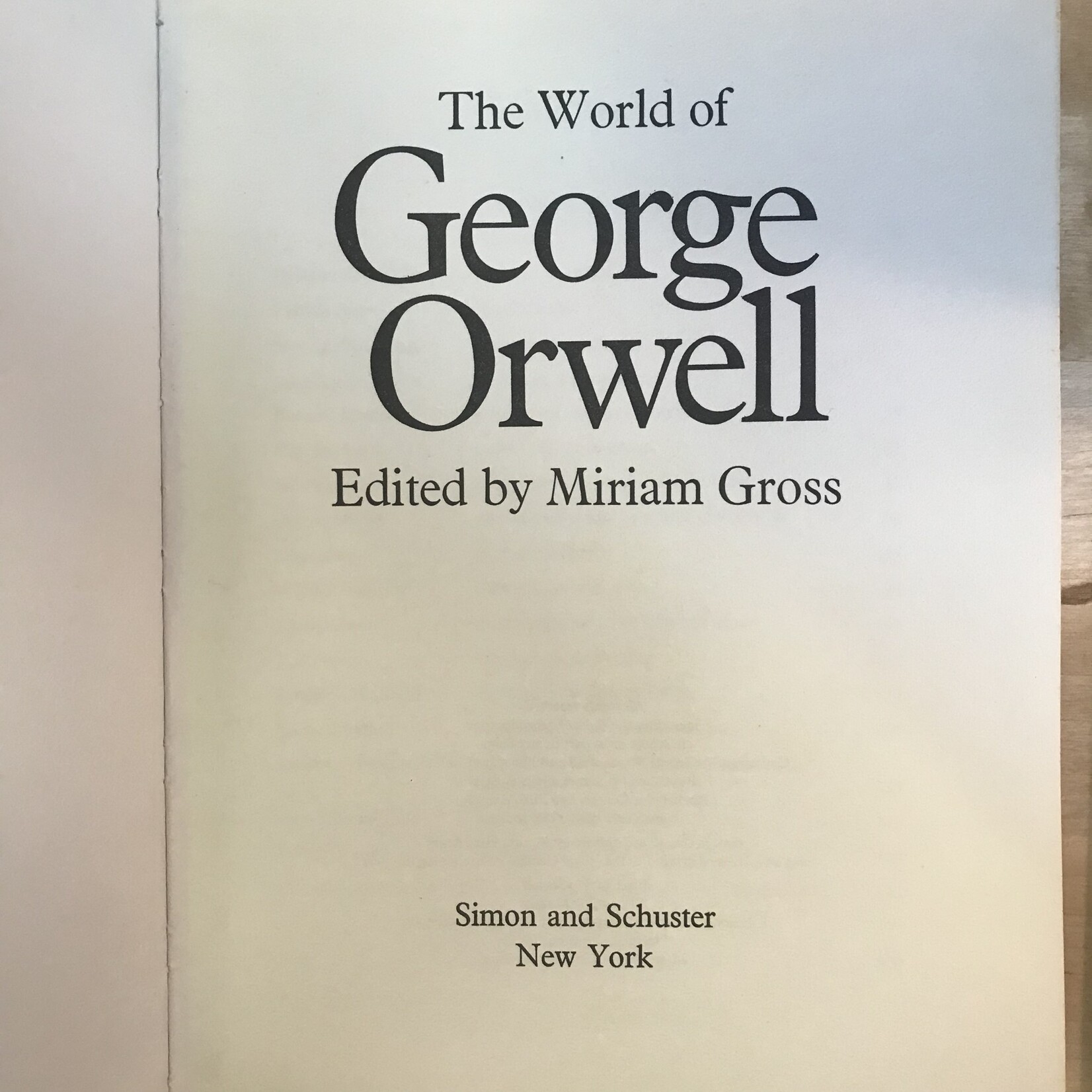Miriam Gross - The World Of George Orwell - Hardback (USED)