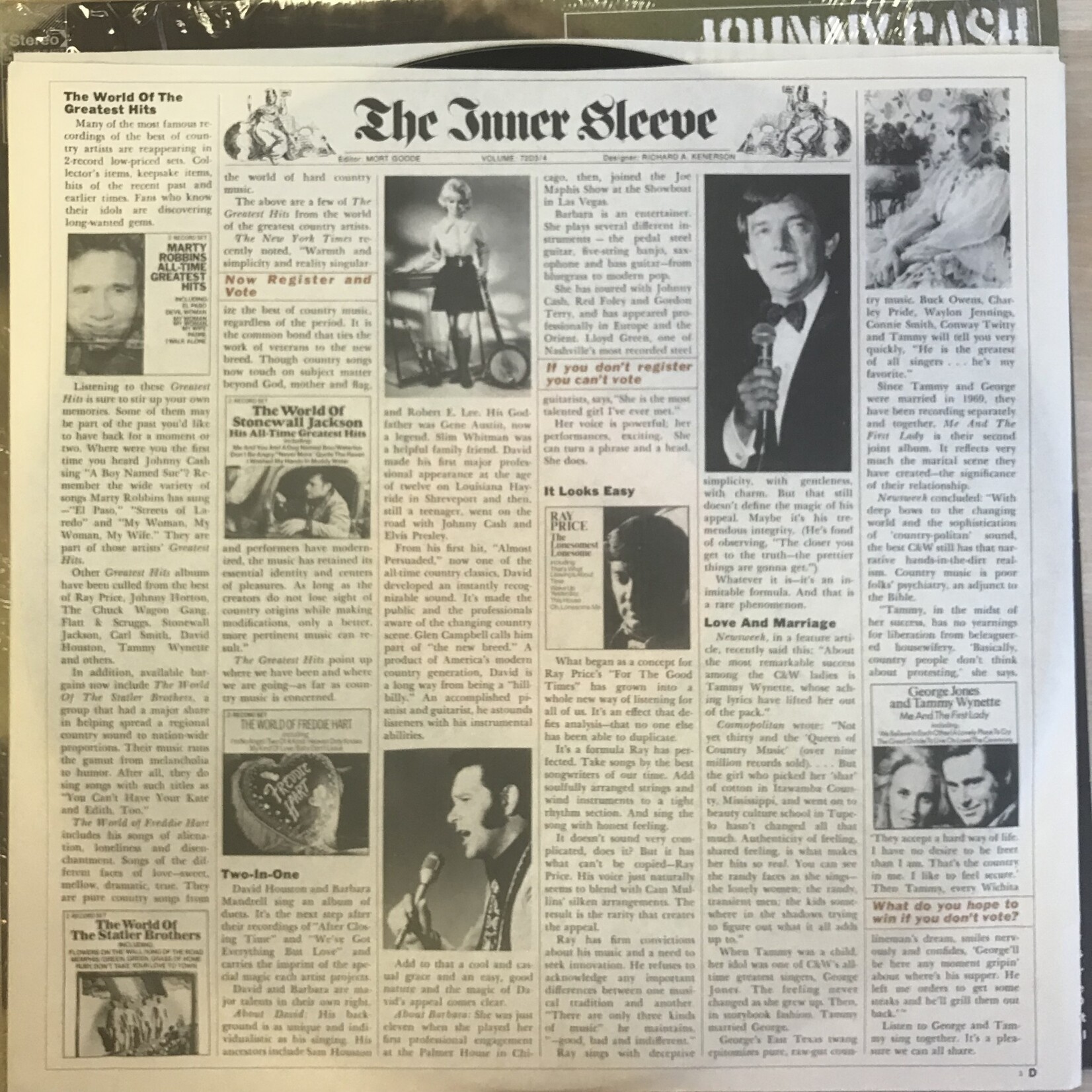 Johnny Cash - At Folsom Prison (Original Heart-Shaped) - CS9639 - Vinyl LP (USED)