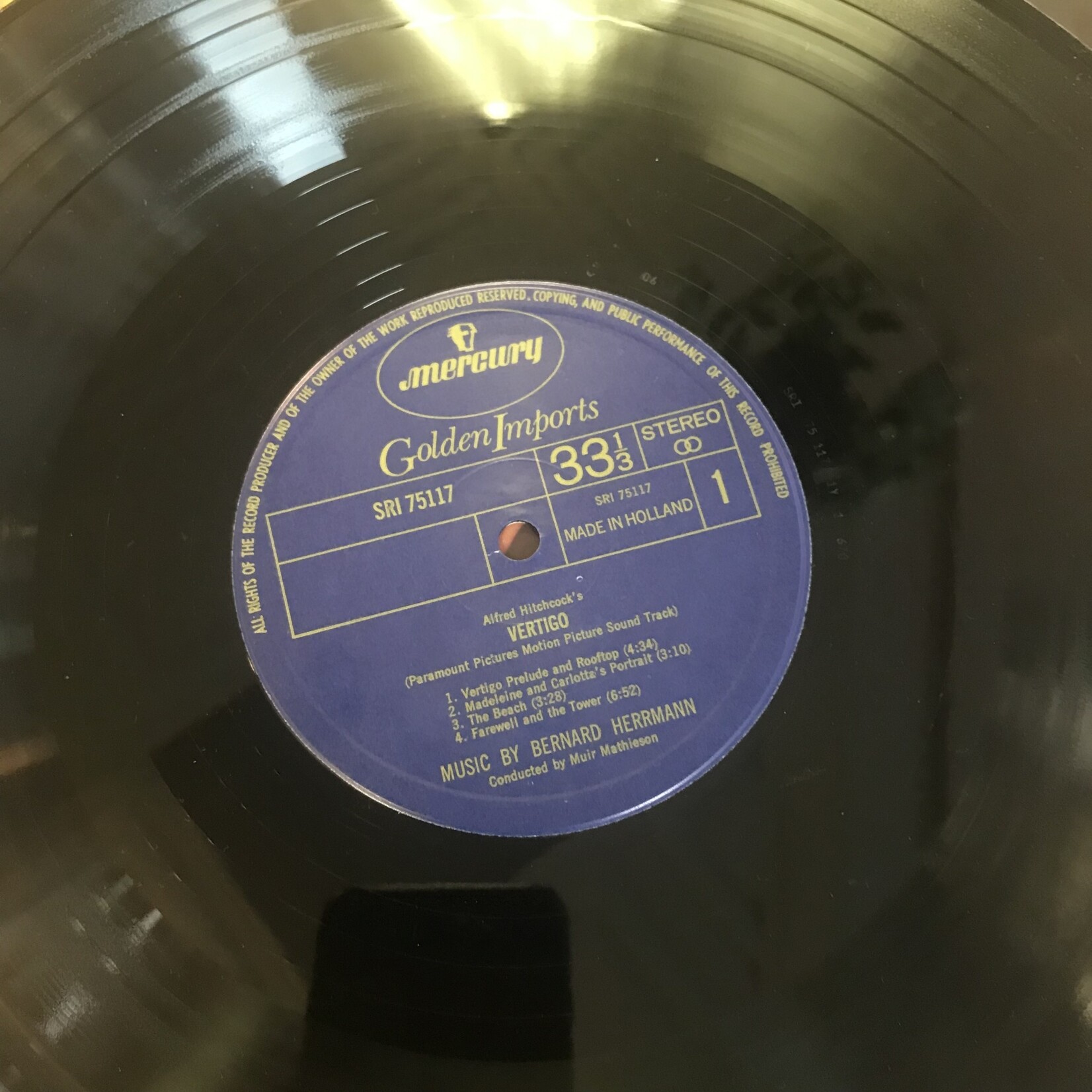 Bernard Herrmann - Music From Alfred Hitchcock’s Vertigo - SRI 75117 - Vinyl LP (USED)