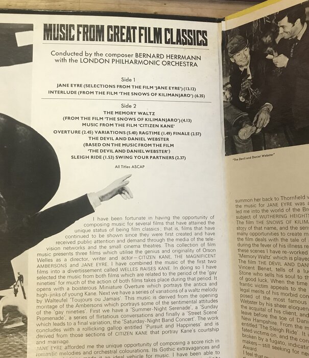 Bernard Herrmann - Music From Great Film Classics - SP 44144 - Vinyl LP (USED)