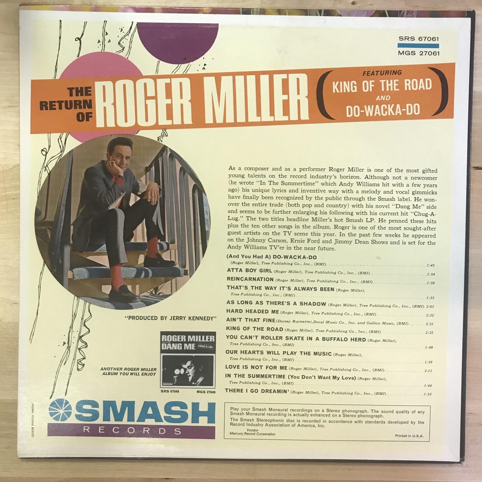 Roger Miller - The Return Of Roger Miller - MGS 27061 - Vinyl LP (USED)