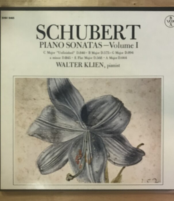 Walter Klien - Schubert: Piano Sonatas Volume 1 - SVBX 5465 - Vinyl LP (USED)