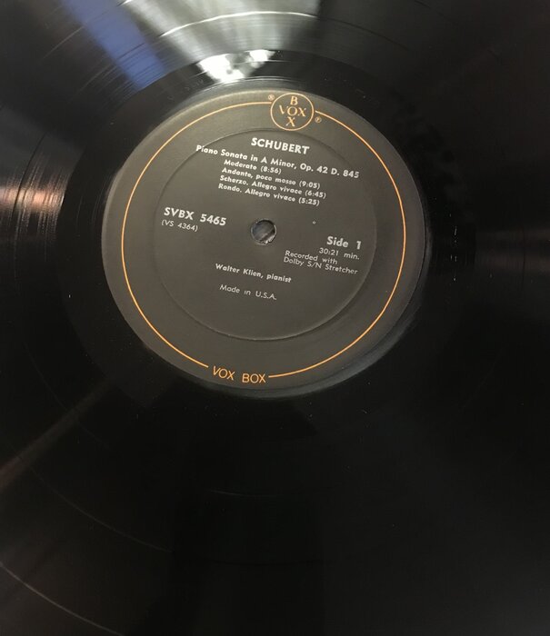 Walter Klien - Schubert: Piano Sonatas Volume 1 - SVBX 5465 - Vinyl LP (USED)