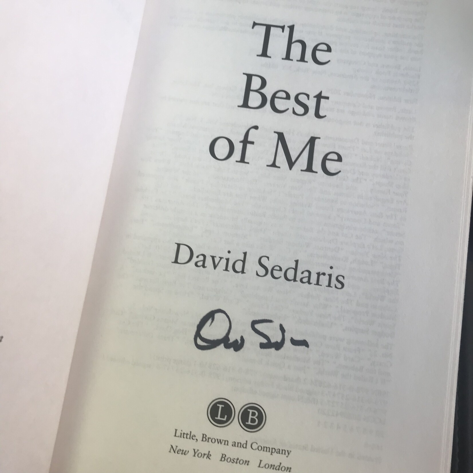 David Sedaris - The Best Of Me - Hardback (USED - SIGNED)