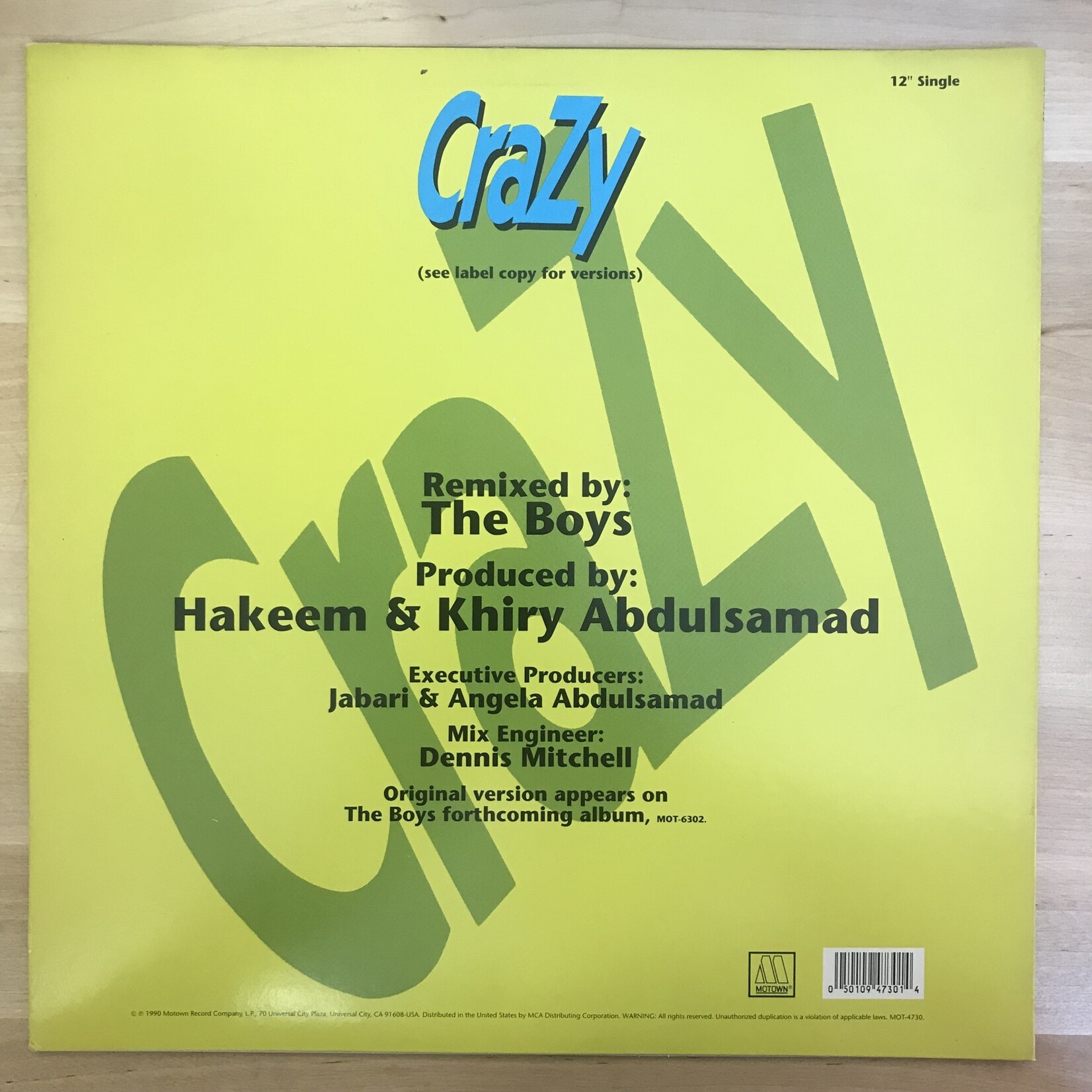 Boys - Crazy - MOT 4730 - Vinyl 12-Inch Single (USED)