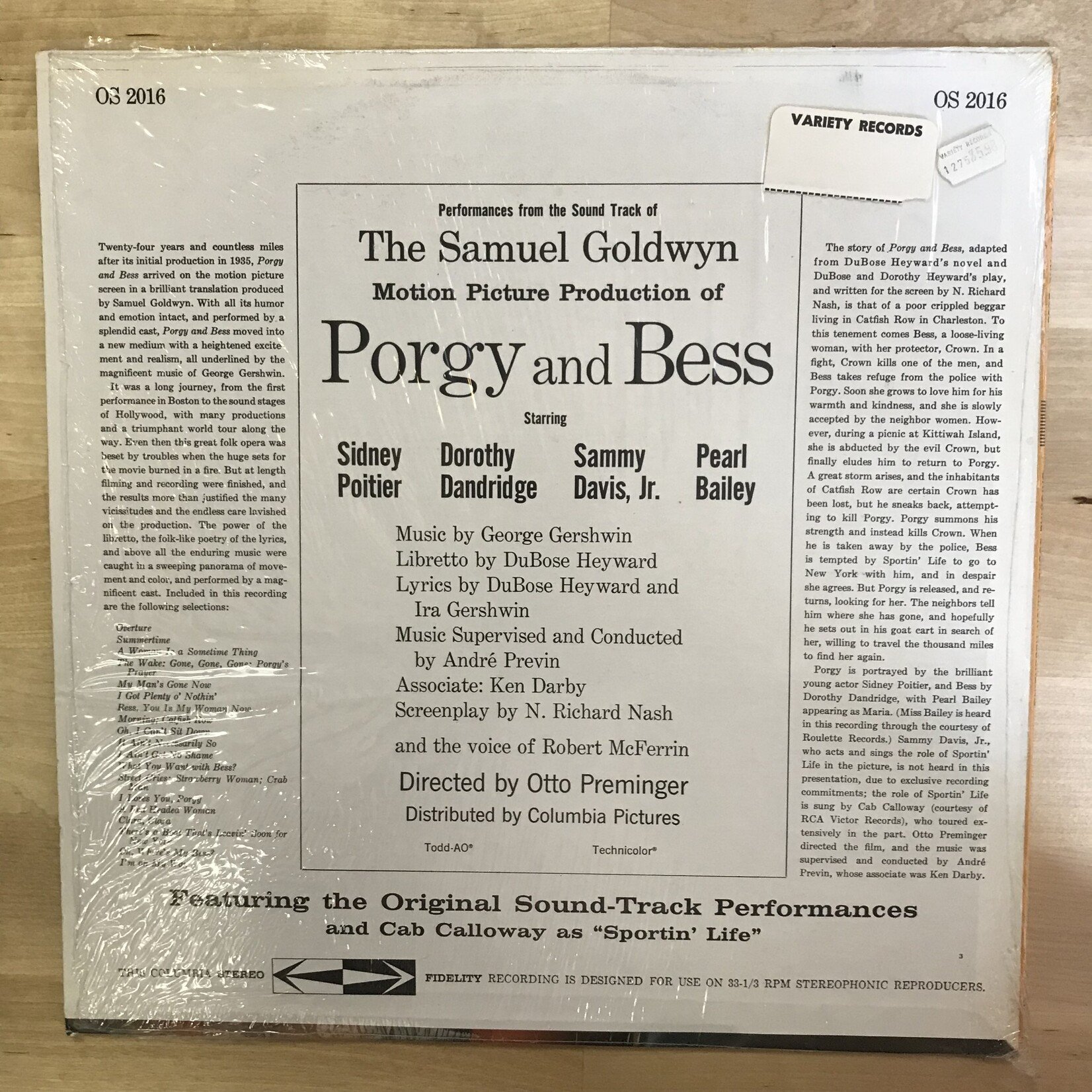 Porgy And Bess - Original Sound Track Recording (CBS Masterworks) - XSM45953 - Vinyl LP (USED)