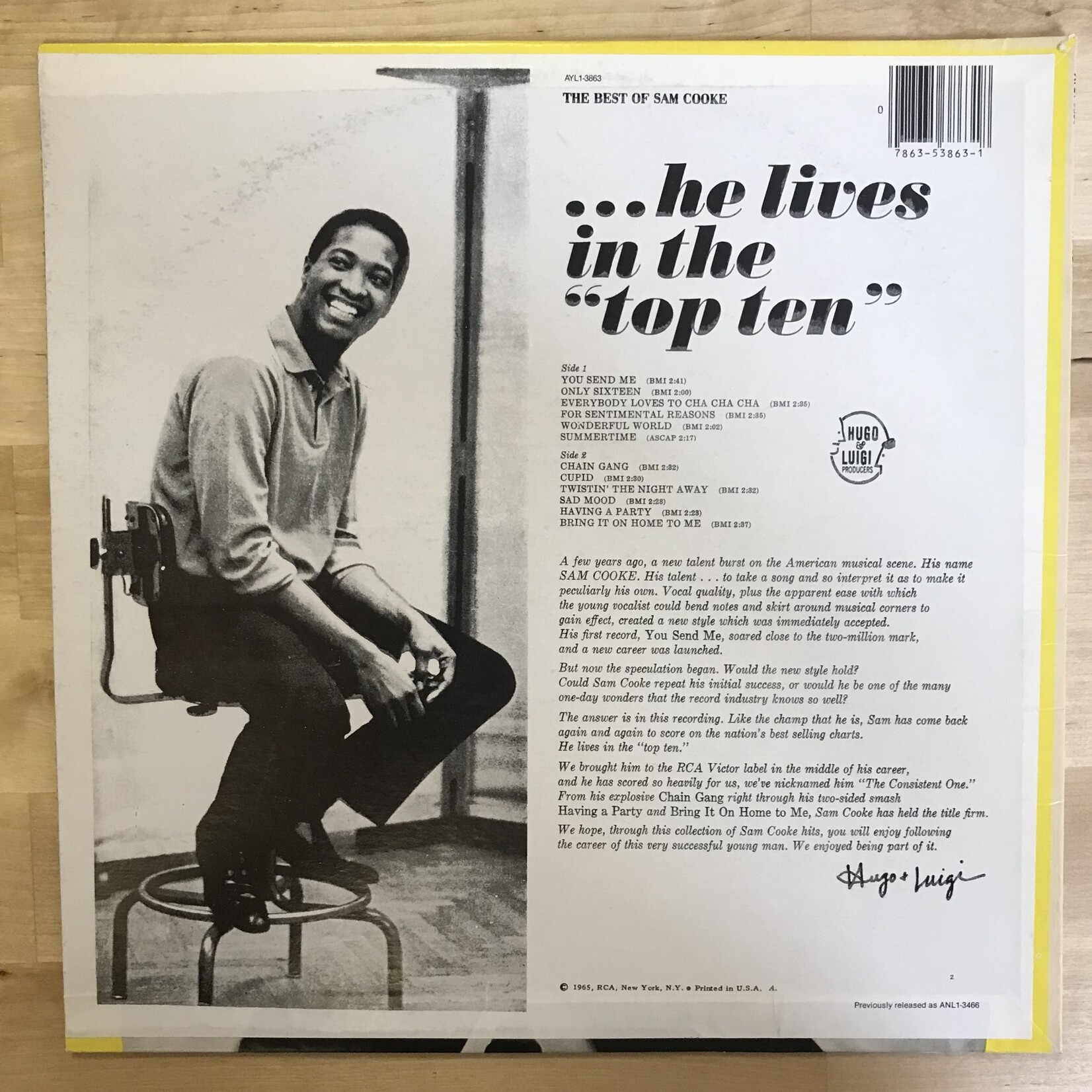 Sam Cooke - The Best Of Sam Cooke - AYL1 3863 - Vinyl LP (USED)