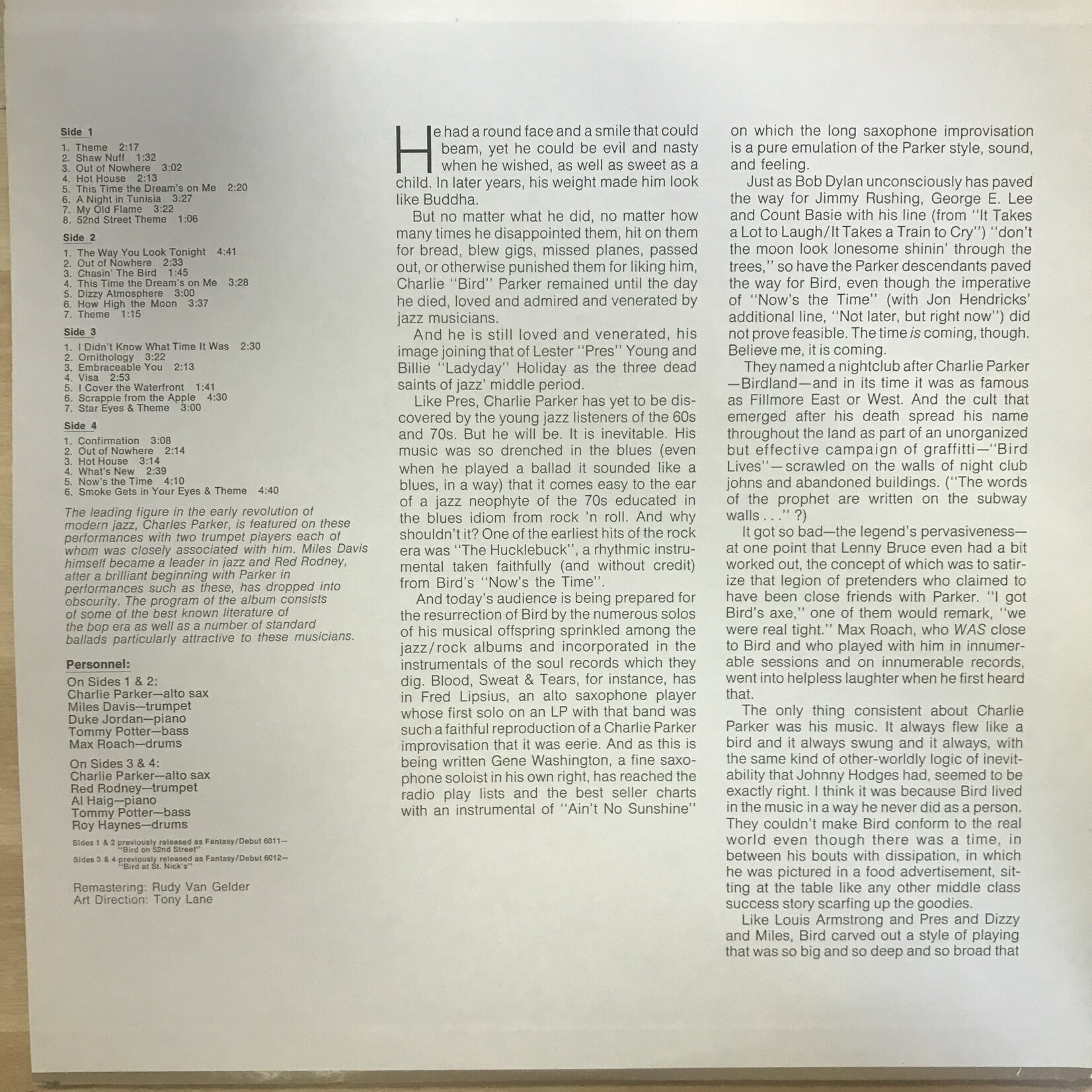 Charlie Parker - PRST24009 - Vinyl LP (USED)