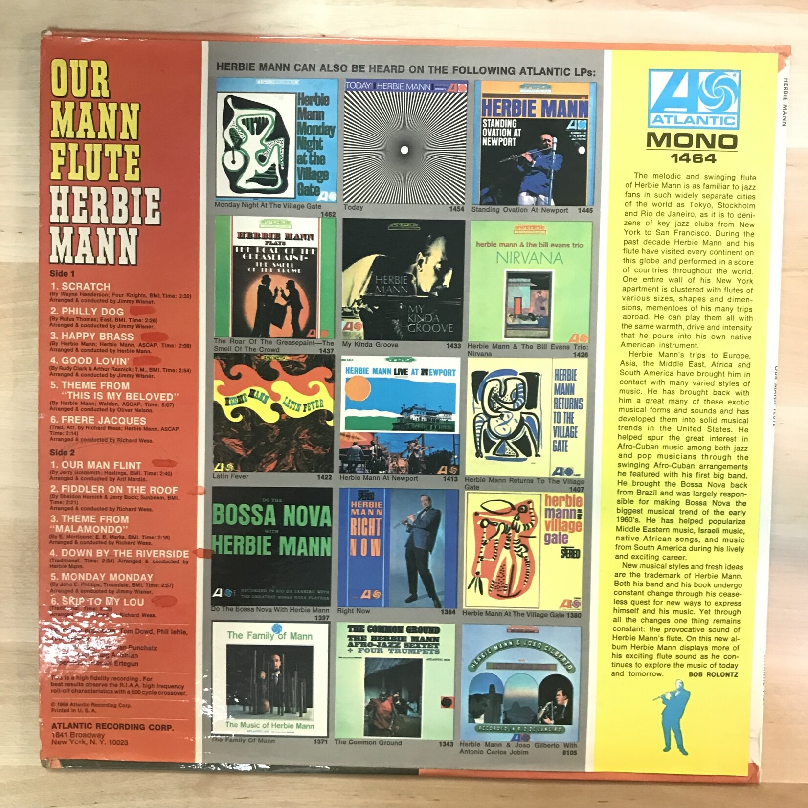 Herbie Mann - Our Man Flute - 1464 - Vinyl LP (USED - PROMO)