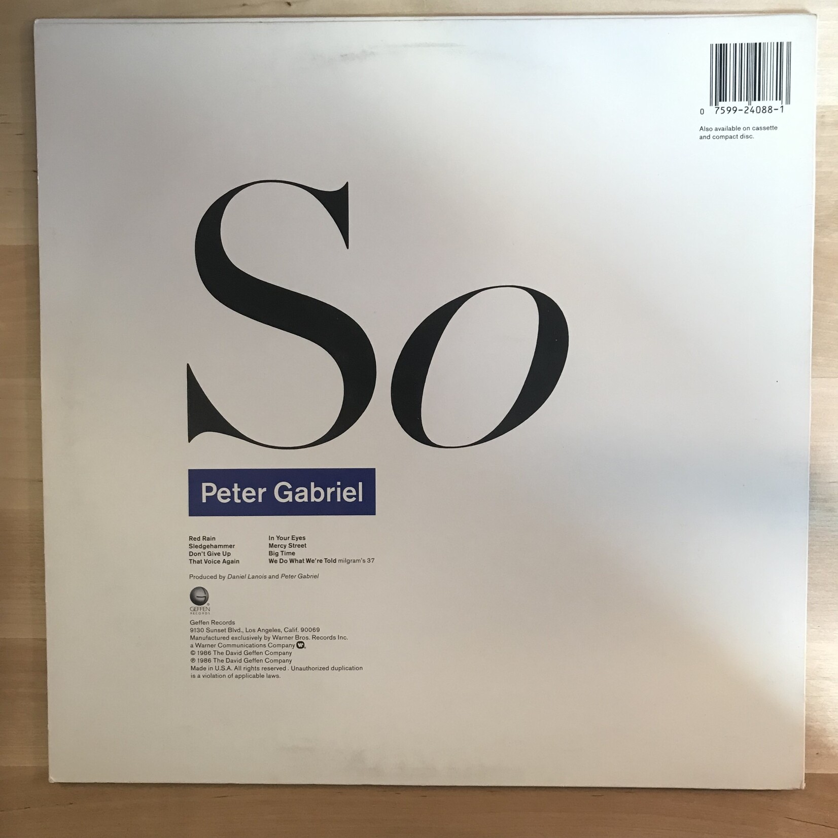 Peter Gabriel - So - GHS24088 - Vinyl LP (USED)