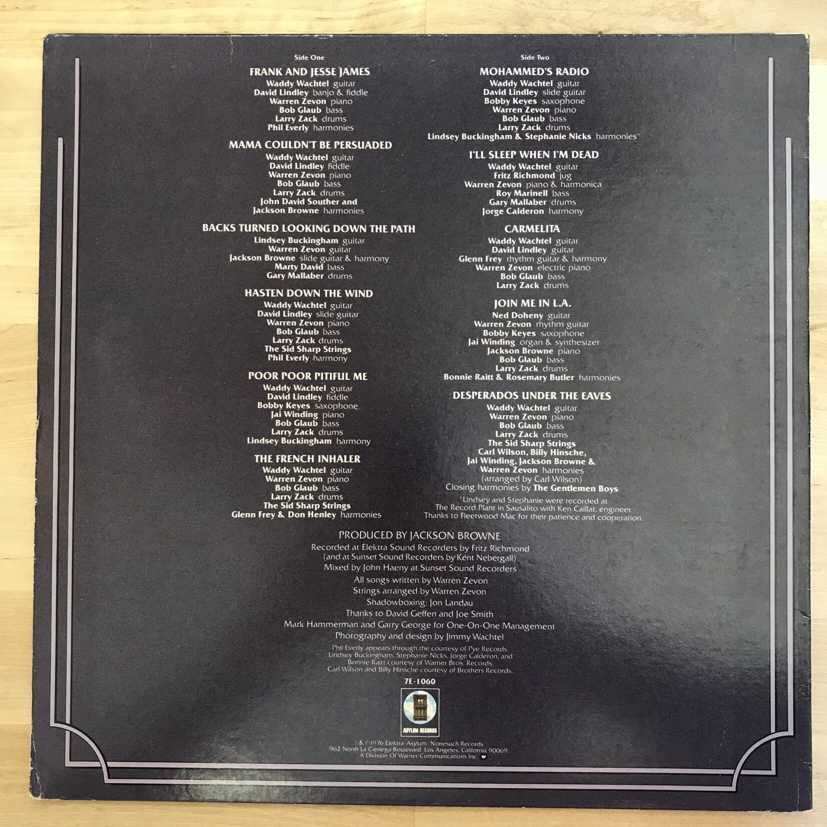Warren Zevon - Warren Zevon - 7E 1060 - Vinyl LP (USED)