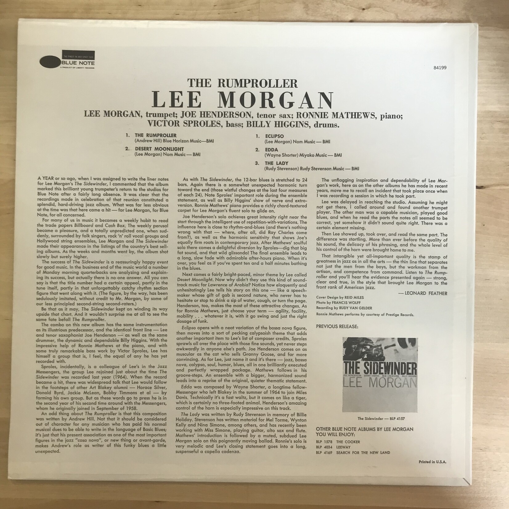 Lee Morgan - The Rumproller - BST 84199 - Vinyl LP (USED)