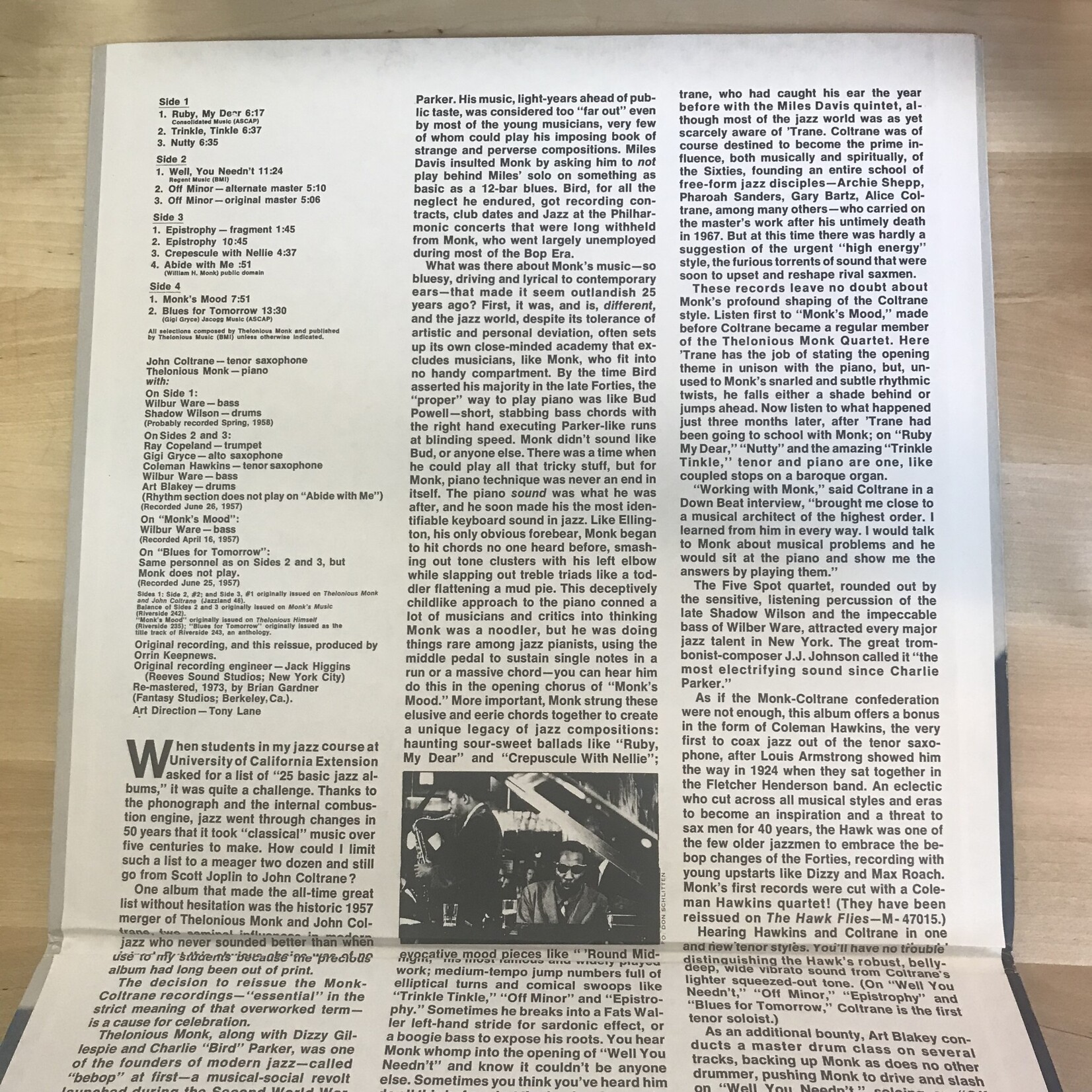 Thelonious Monk, John Coltrane - Monk / Trane - M47011 - Vinyl LP (USED)