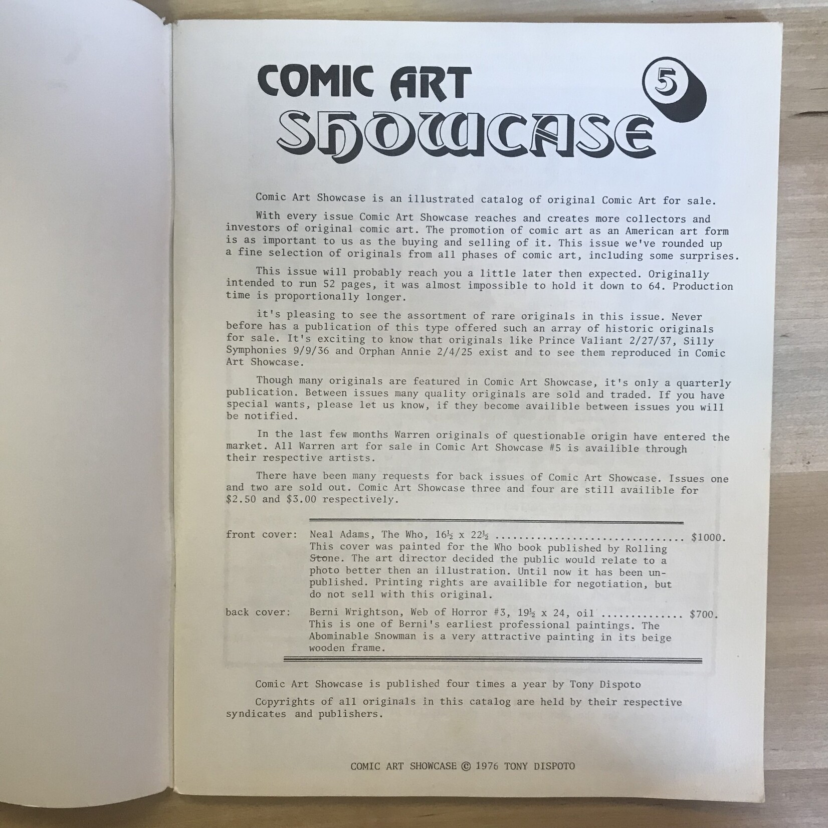 Comic Art Showcase - #05 1976 - Magazine