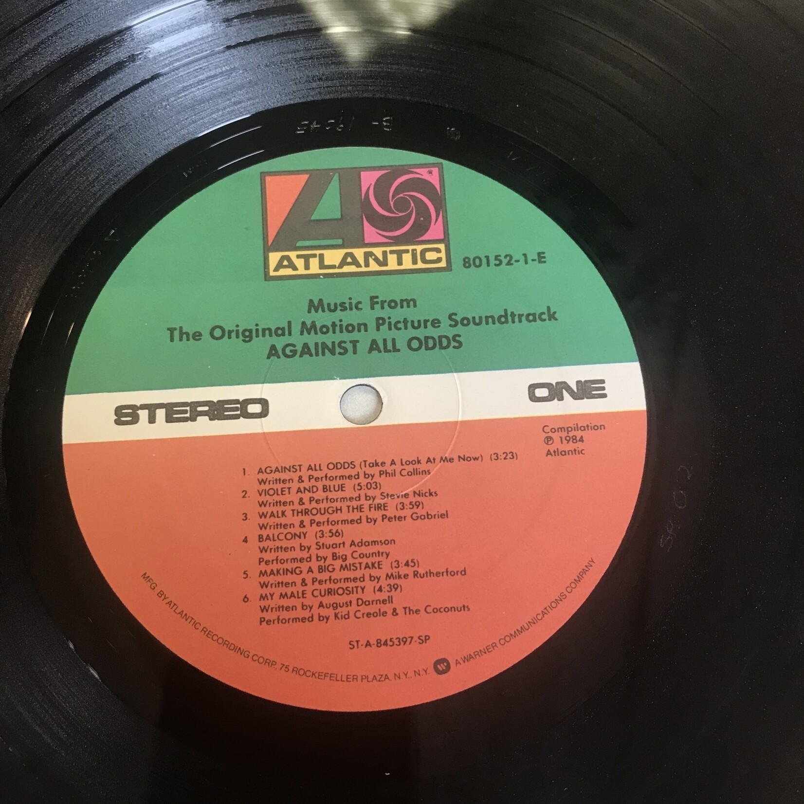 Against All Odds - Music From The Original Motion Picture Soundtrack - 80152 1 - Vinyl LP (USED)