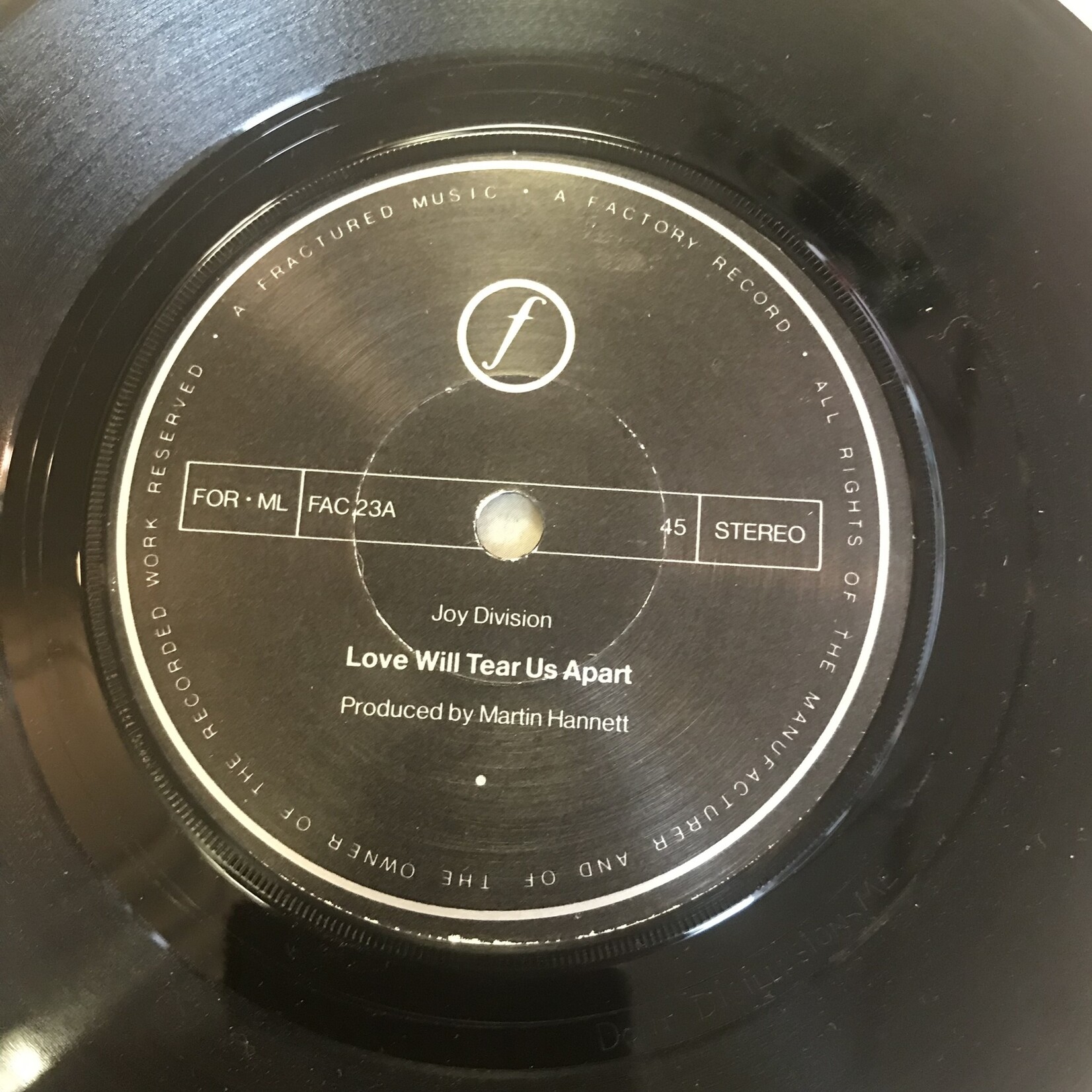 Joy Division - Love Will Tear Us Apart / These Days - FAC 23 - Vinyl 45 (USED)