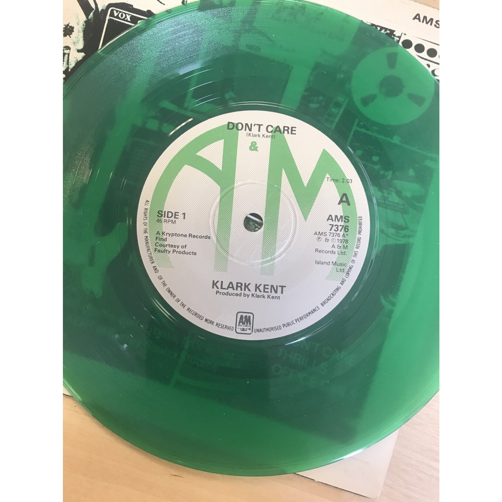 Klark Kent - Don’t Care / Thrills / Office Girls (Green) - AMS 7376 - Vinyl 45 (USED)
