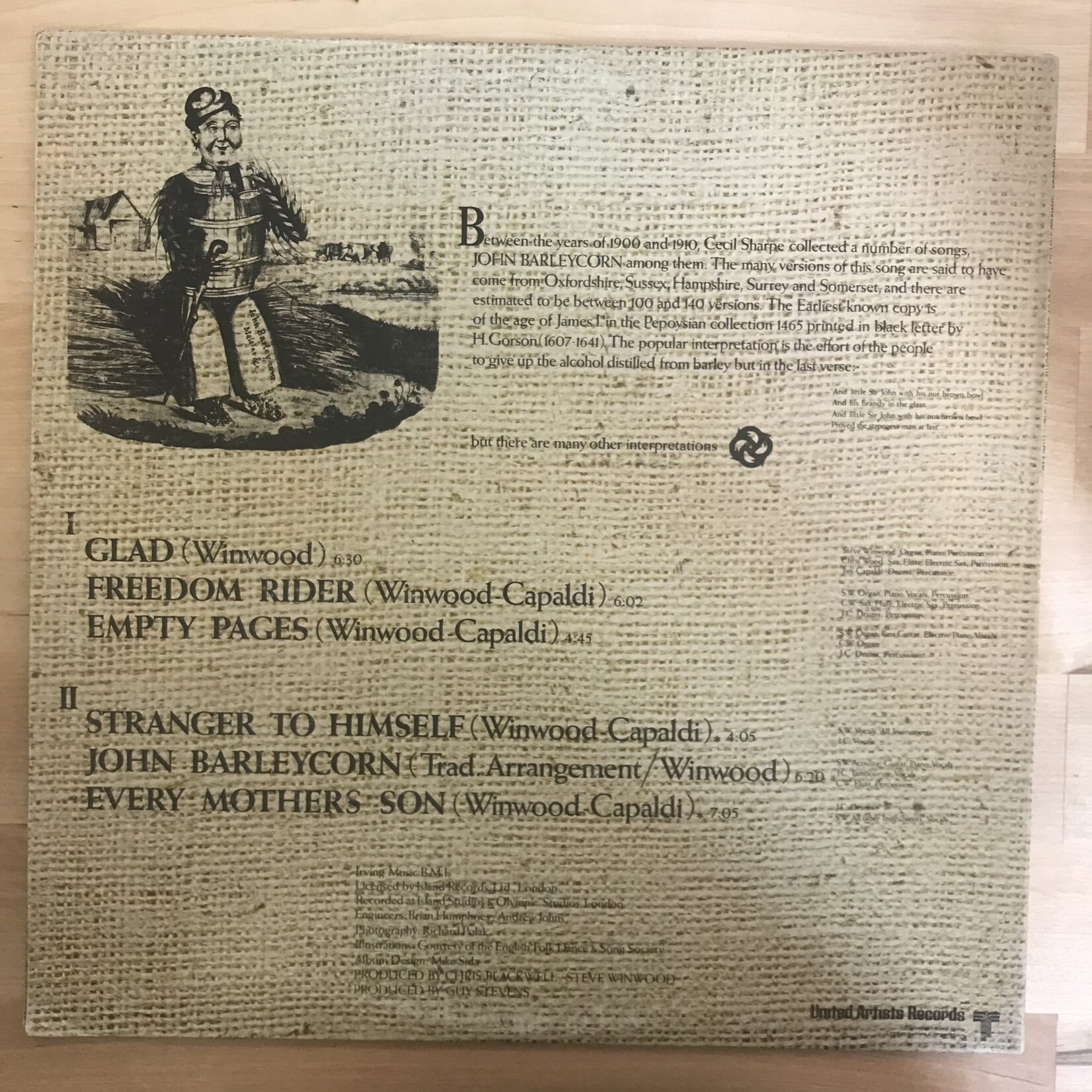 Traffic - John Barleycorn Must Die - UAS5504 - Vinyl LP (USED)