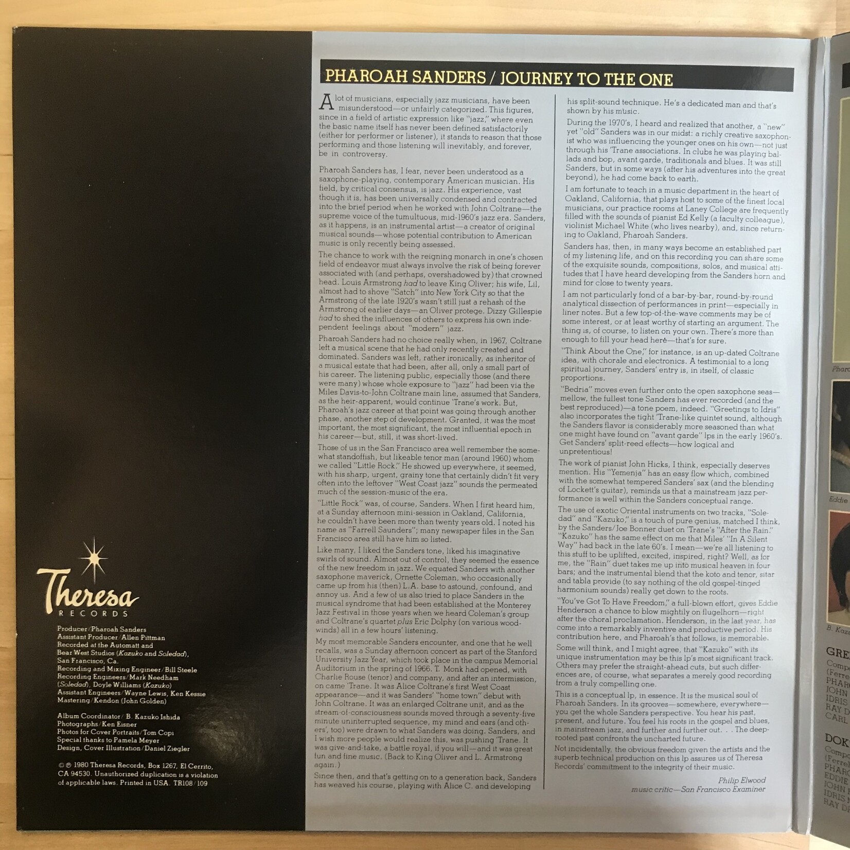 Pharoah Sanders - Journey To The One - TR108/109 - Vinyl LP (USED)