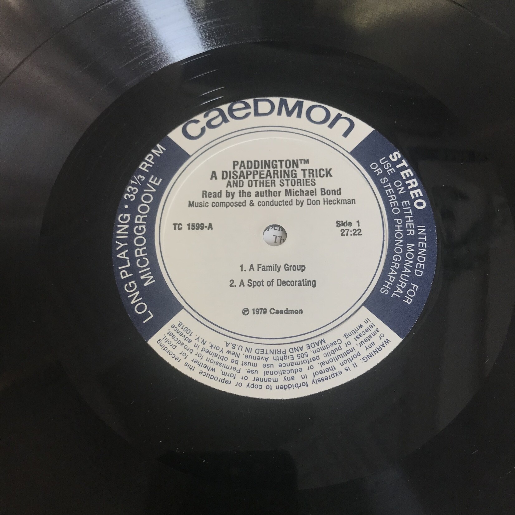 Michael Bond - Paddington: A Disappearing Trick And Other Stories - TC1599 - Vinyl LP (USED)